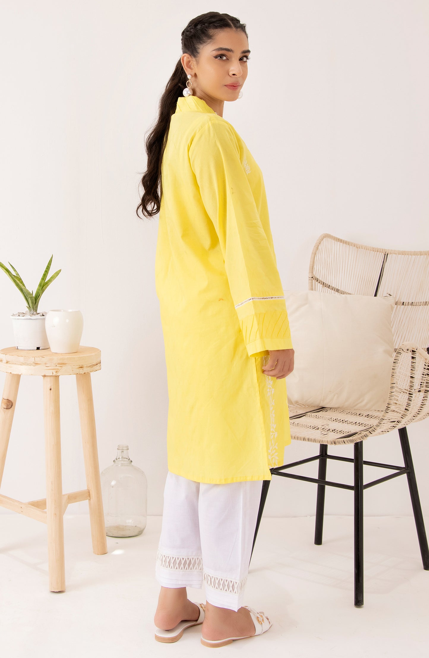 Stitched 1 Piece Embroidered Jacquard Shirt