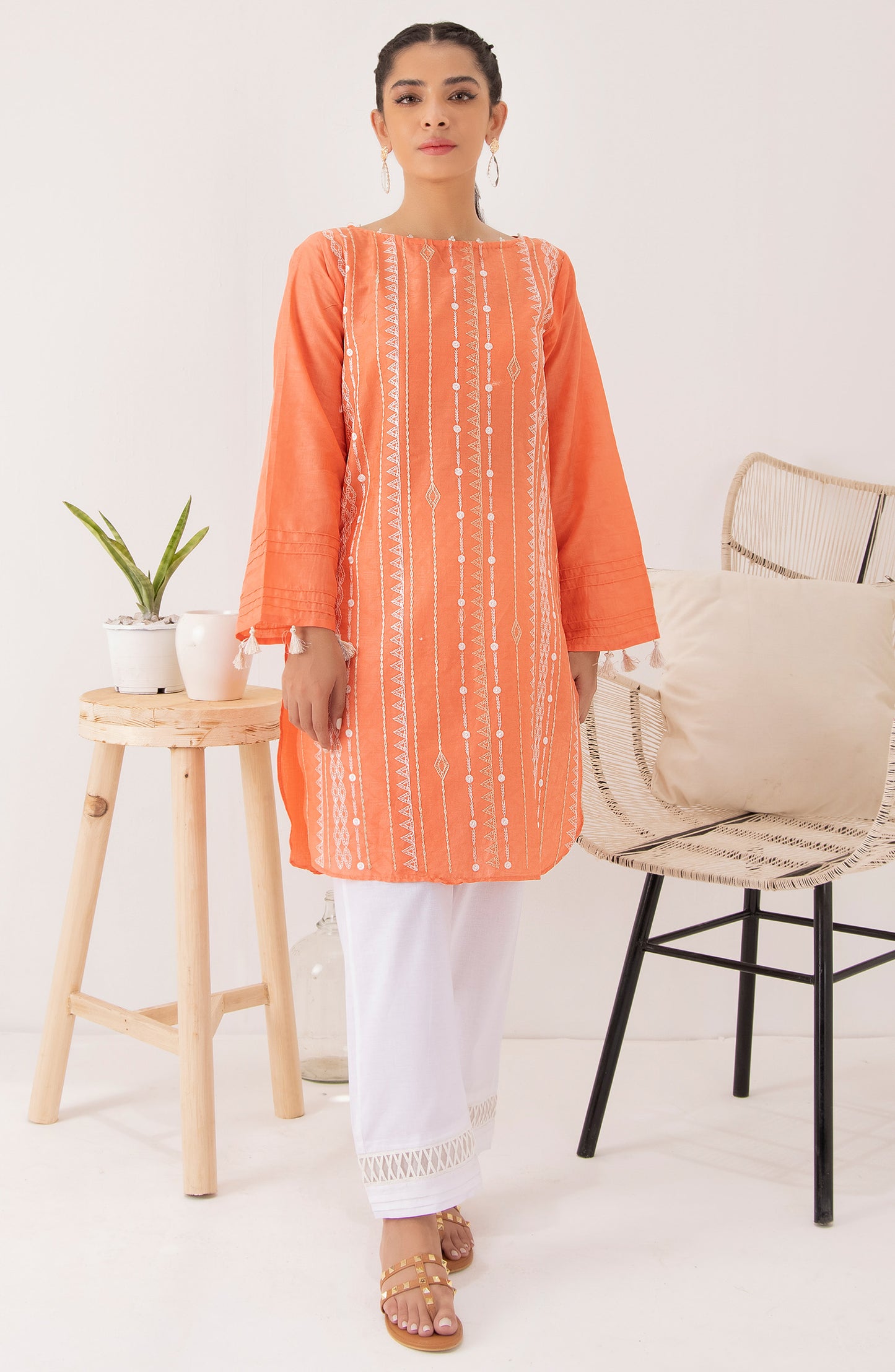Stitched 1 Piece Embroidered Jacquard Shirt