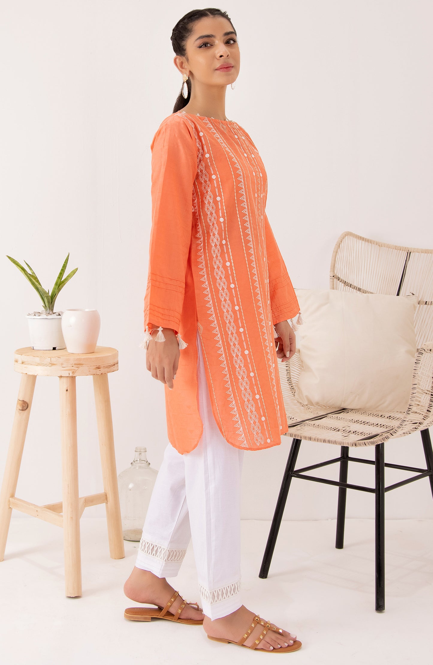 Stitched 1 Piece Embroidered Jacquard Shirt