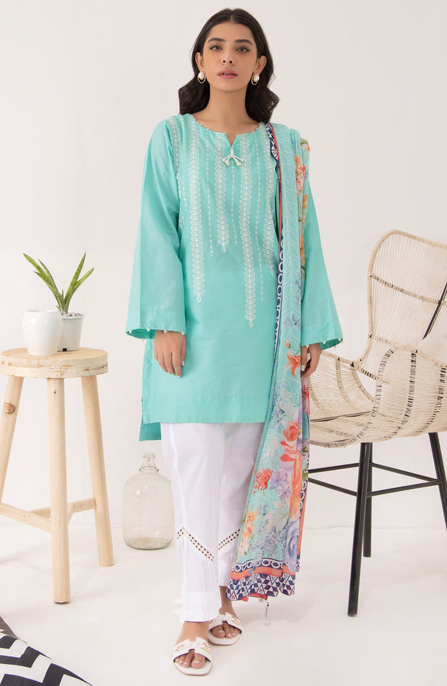 OTL-22-004/U RED LAWN  UNSTITCHED SHIRT DUPATTA PANTS