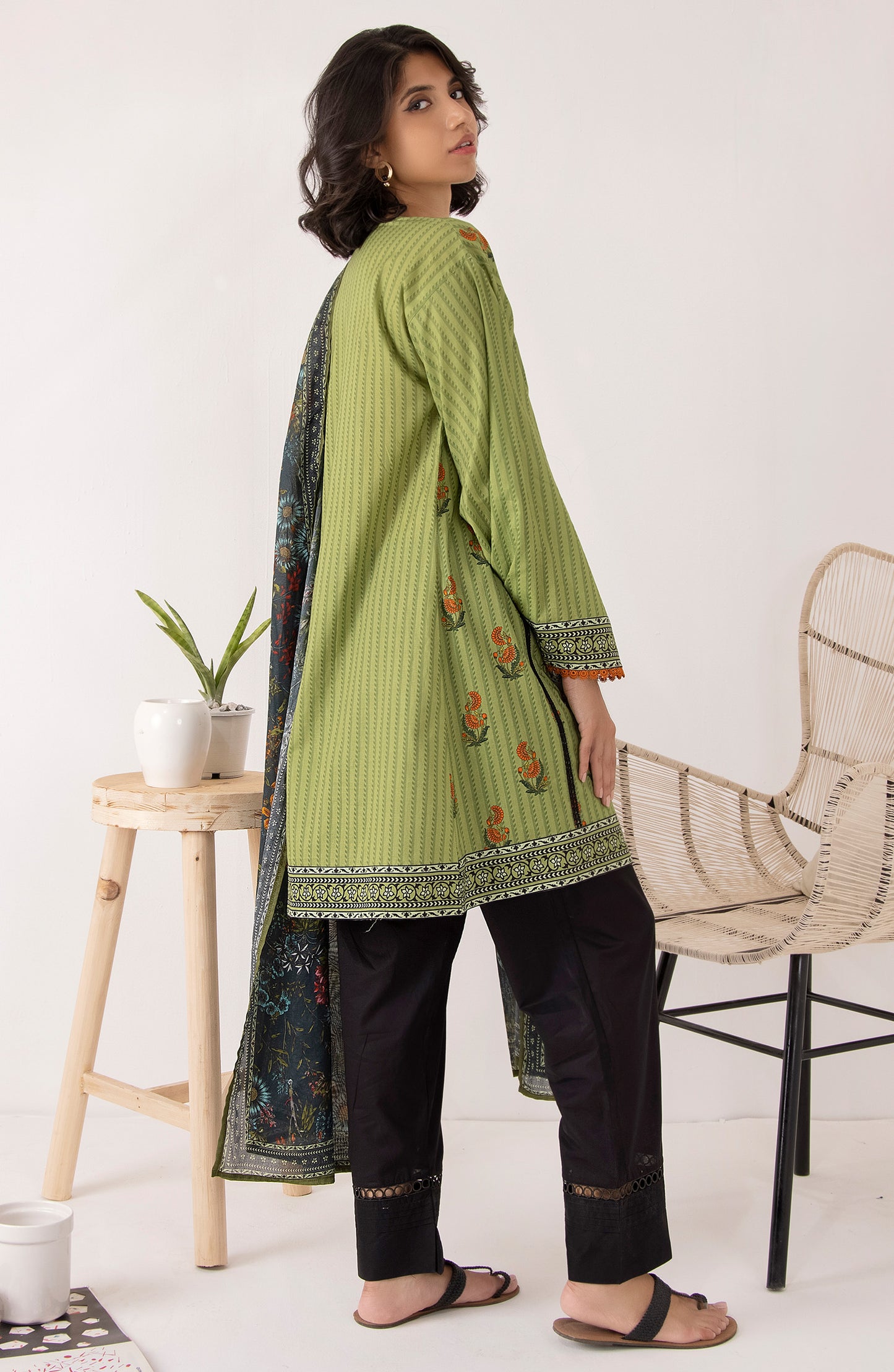 Stitched 2 Piece Printed Cambric Shirt Lawn Dupatta