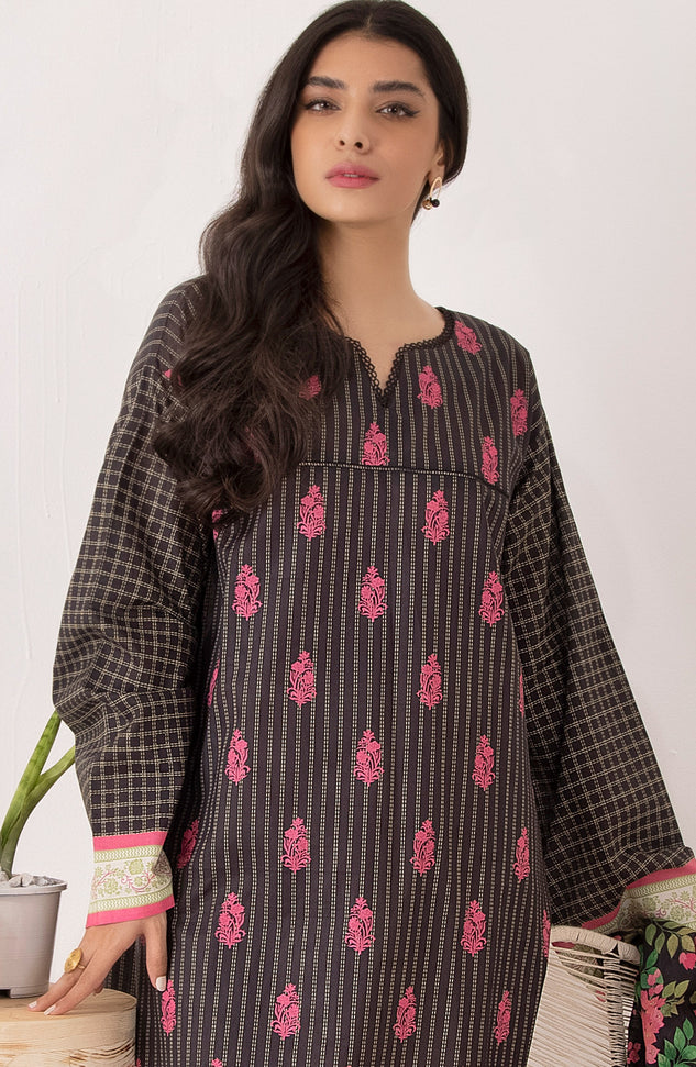 Stitched 2 Piece Printed Cambric Shirt and Lawn Dupatta