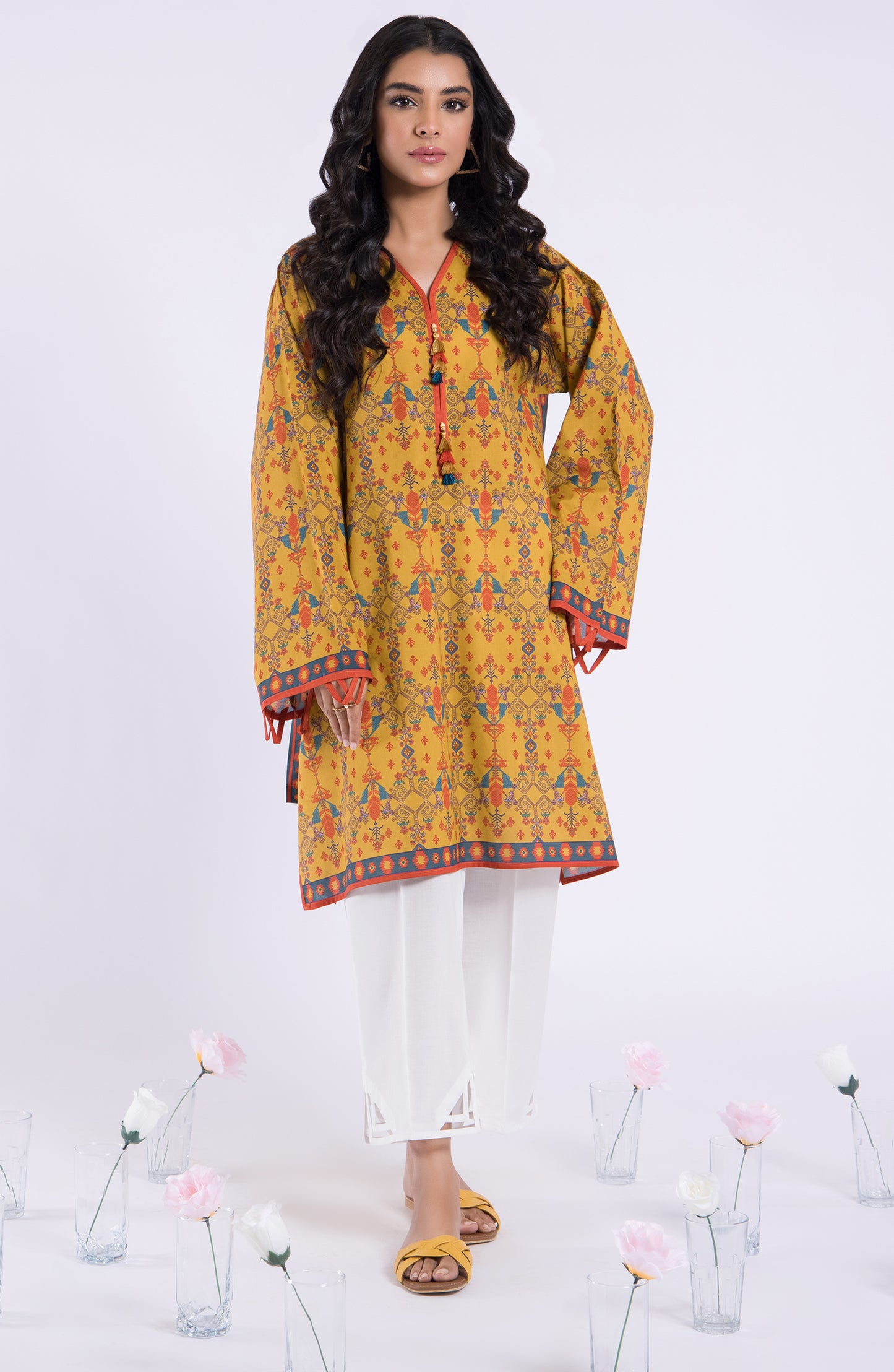 HCS-22-074/U MUSTARD LAWN SCSHIRT UNSTITCHED SHIRT