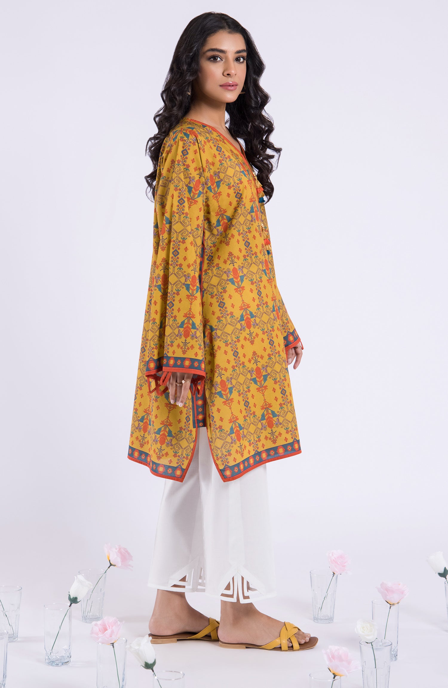 HCS-22-074/U MUSTARD LAWN SCSHIRT UNSTITCHED SHIRT