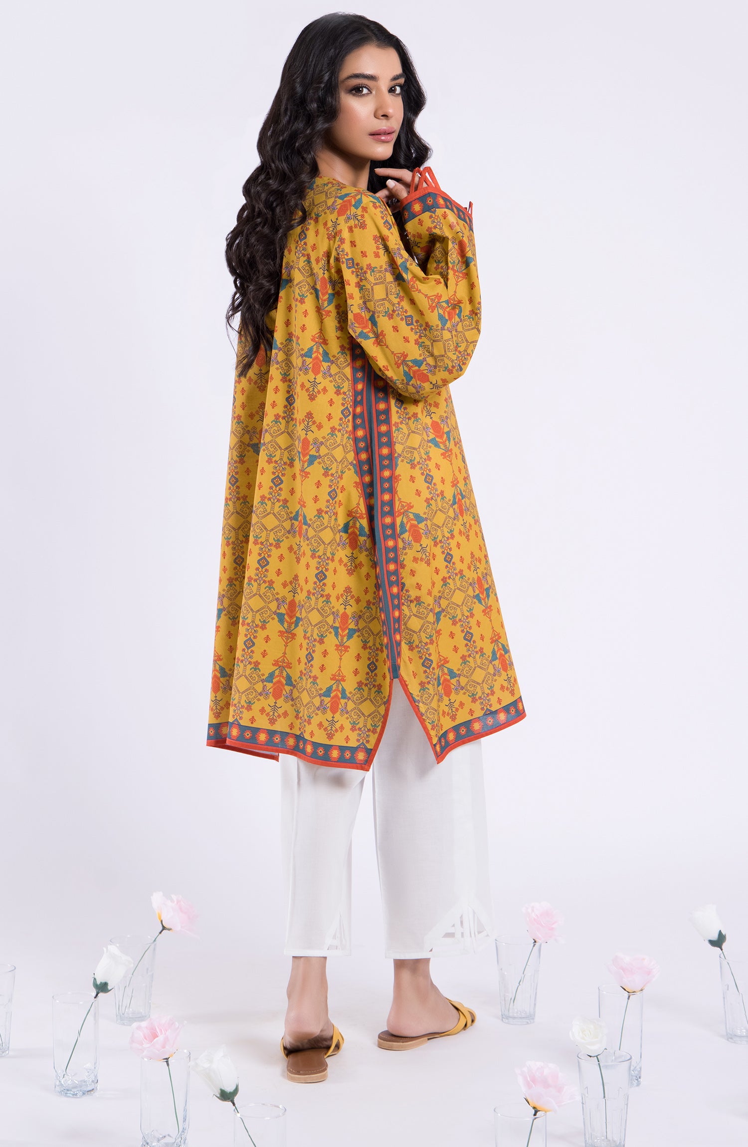 HCS-22-074/U MUSTARD LAWN SCSHIRT UNSTITCHED SHIRT