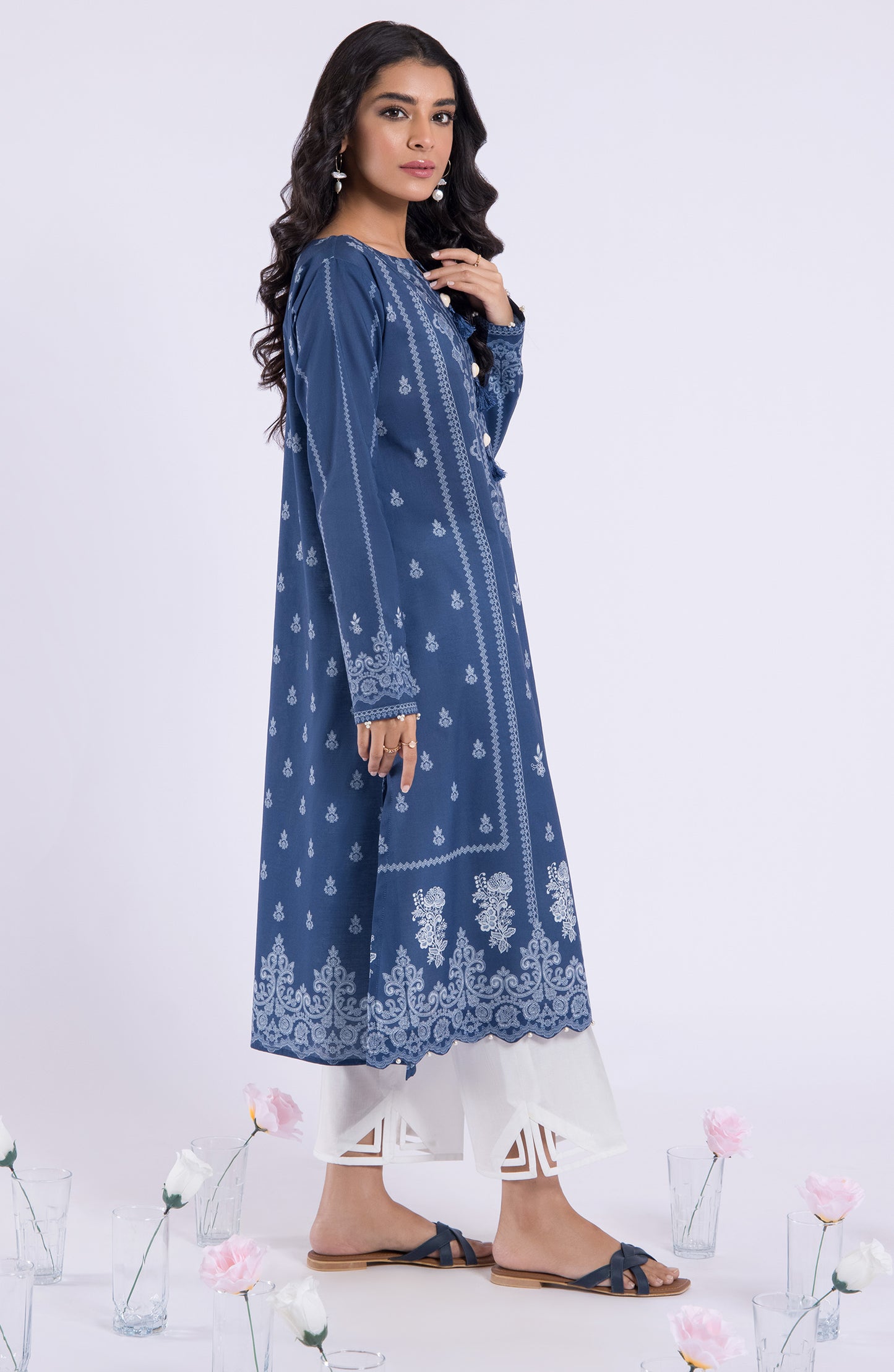 HCS-22-080/S BLUE LAWN SCSHIRT READY TO WEAR SHIRT
