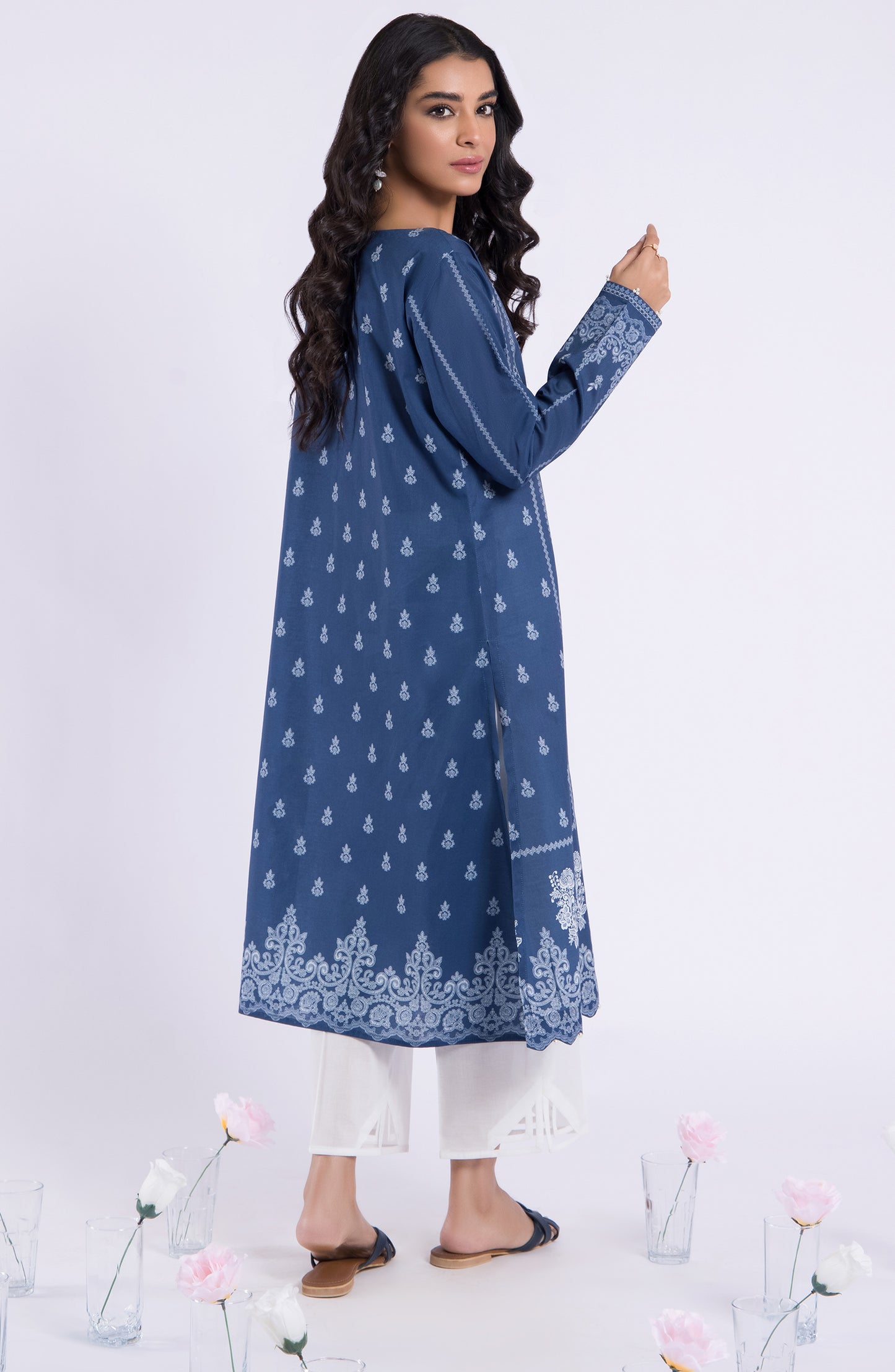 HCS-22-080/S BLUE LAWN SCSHIRT READY TO WEAR SHIRT