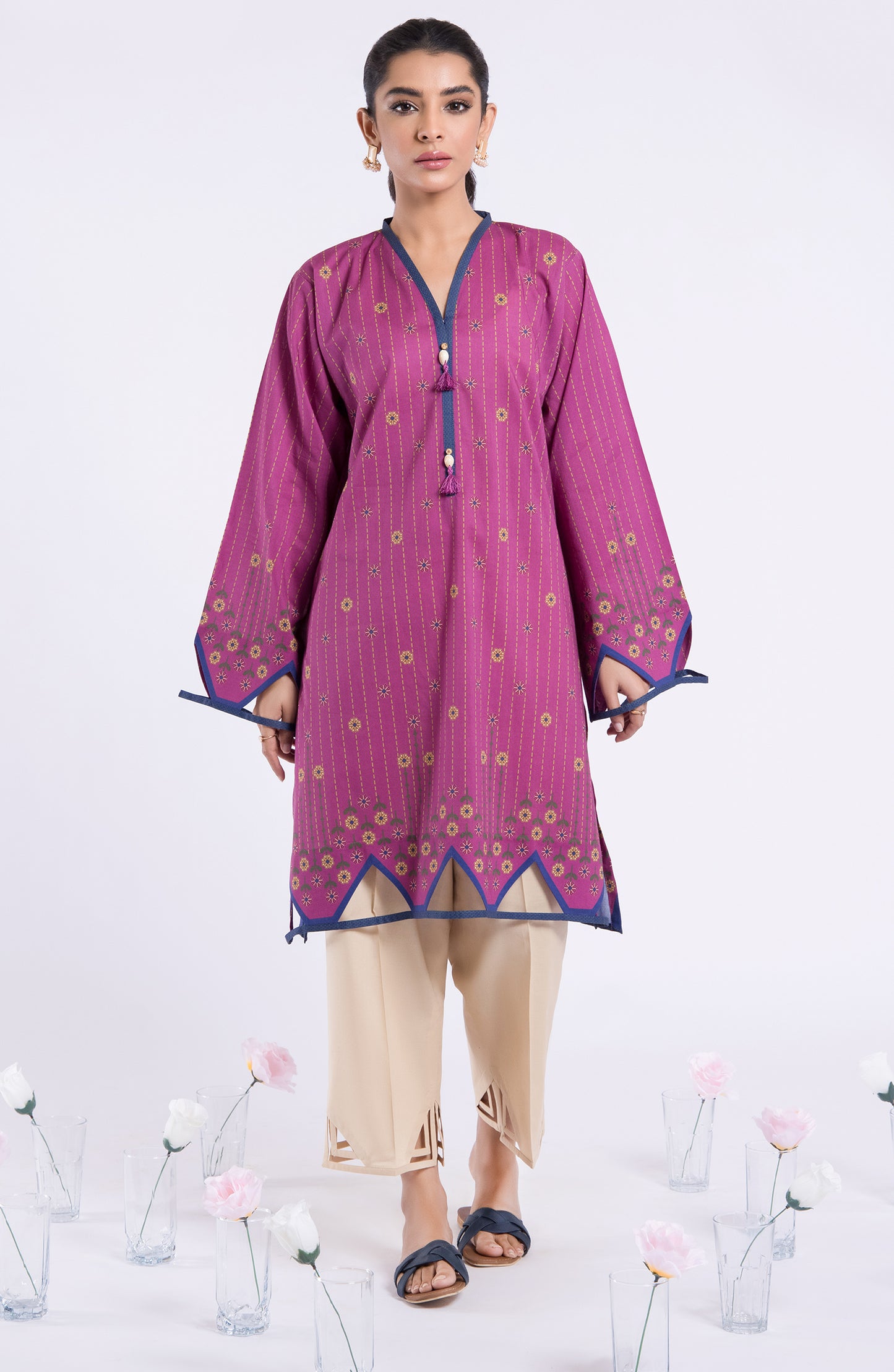 HCS-22-078/S MAGENTA LAWN SCSHIRT READY TO WEAR SHIRT