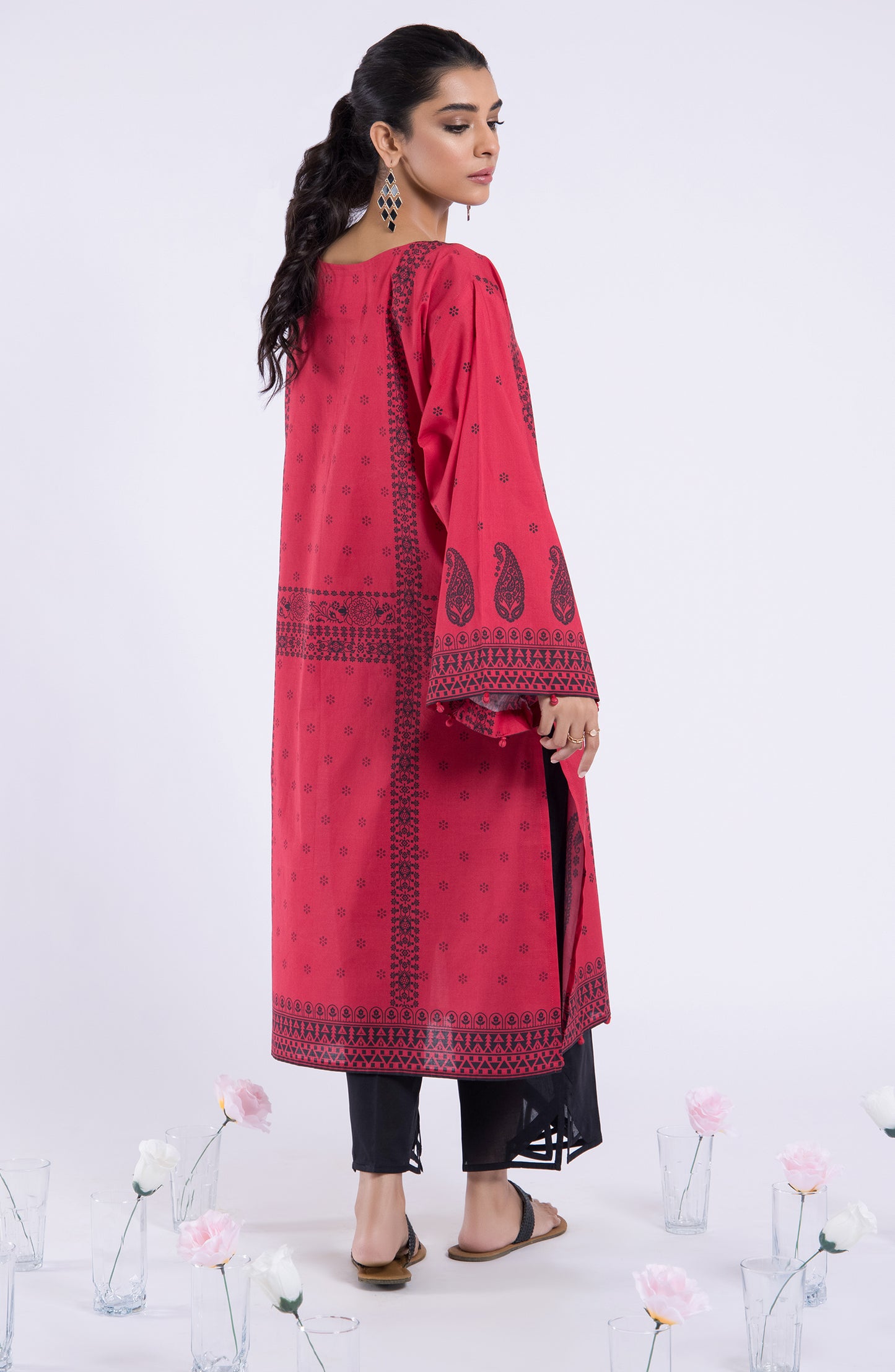 HCS-22-076/U RED LAWN SCSHIRT UNSTITCHED SHIRT