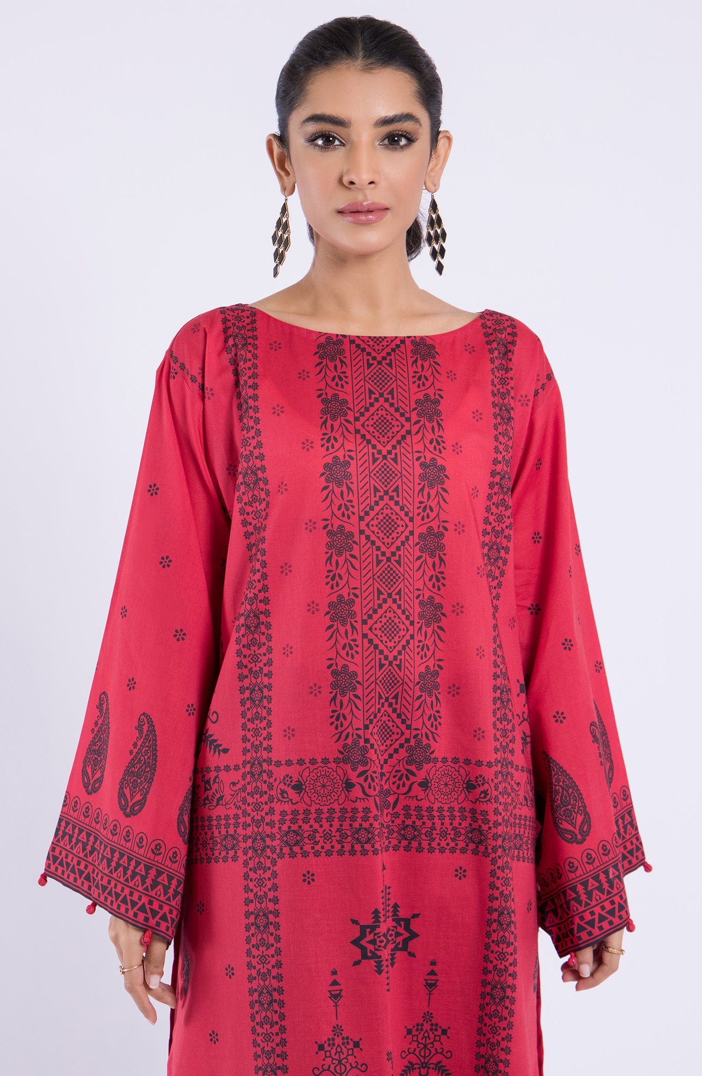 HCS-22-076/U RED LAWN SCSHIRT UNSTITCHED SHIRT