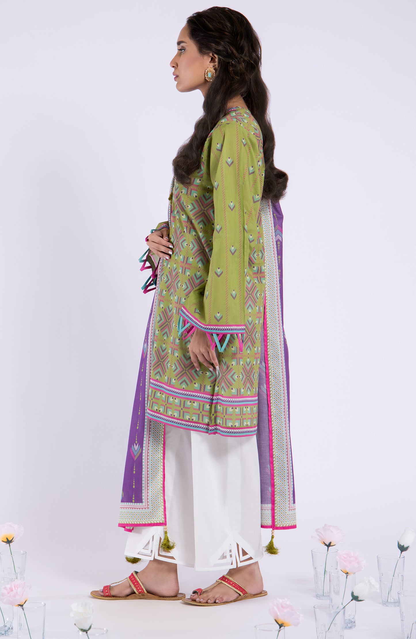 NRDS-22-014/U GREEN LAWN  UNSTITCHED SHIRT DUPATTA