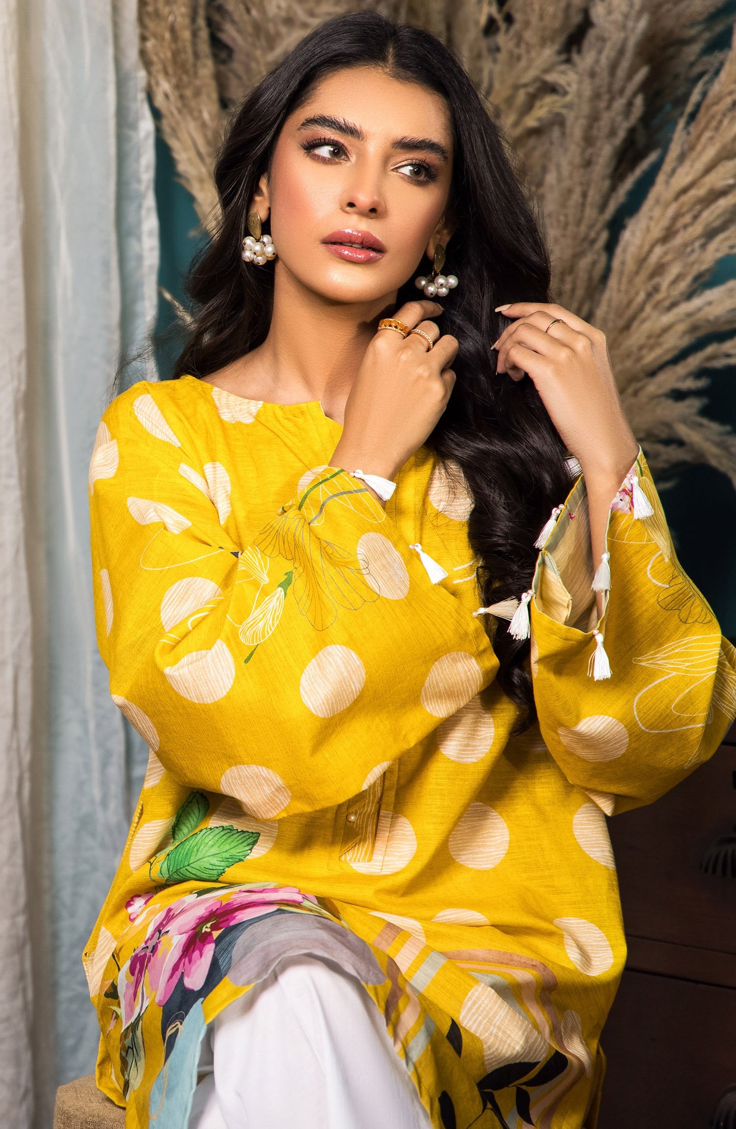 HCS-113/U YELLOW KHADDAR SCSHIRT UNSTITCHED SHIRT