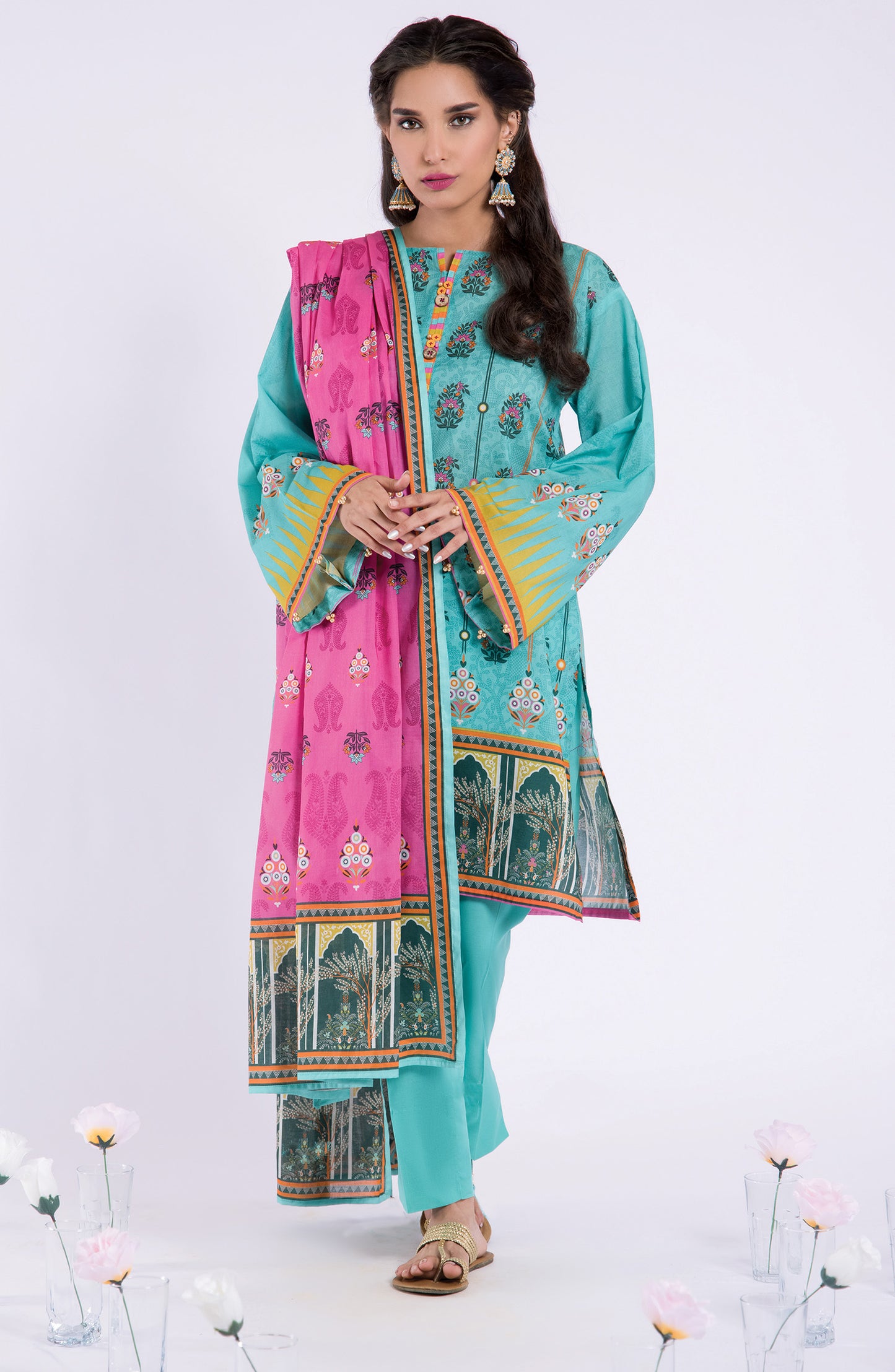 OTL-22-043/S BLUE LAWN  READY TO WEAR SHIRT DUPATTA PANTS