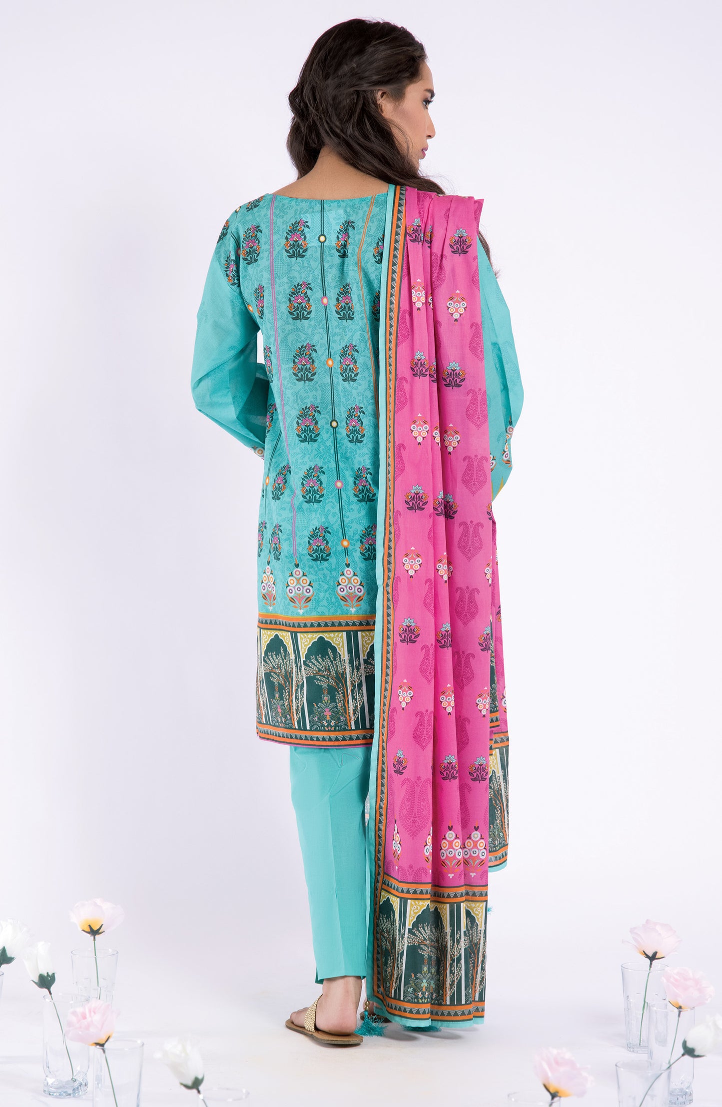OTL-22-043/U BLUE LAWN  UNSTITCHED SHIRT DUPATTA PANTS