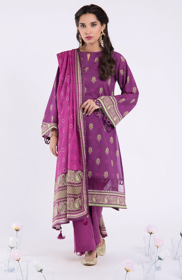 OTL-22-085/S MAGENTA LAWN  READY TO WEAR SHIRT DUPATTA PANTS