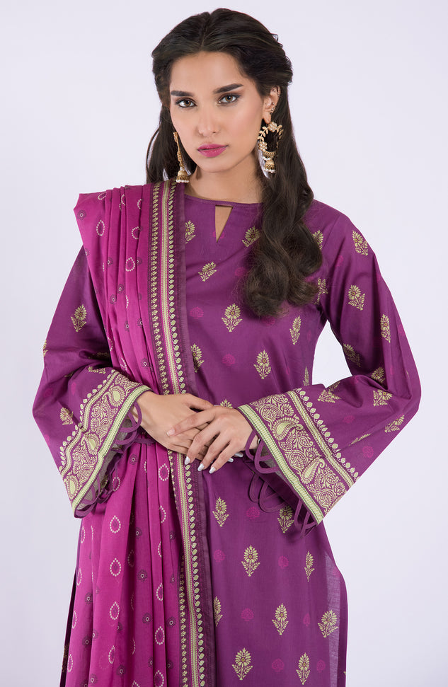 OTL-22-085/S MAGENTA LAWN  READY TO WEAR SHIRT DUPATTA PANTS
