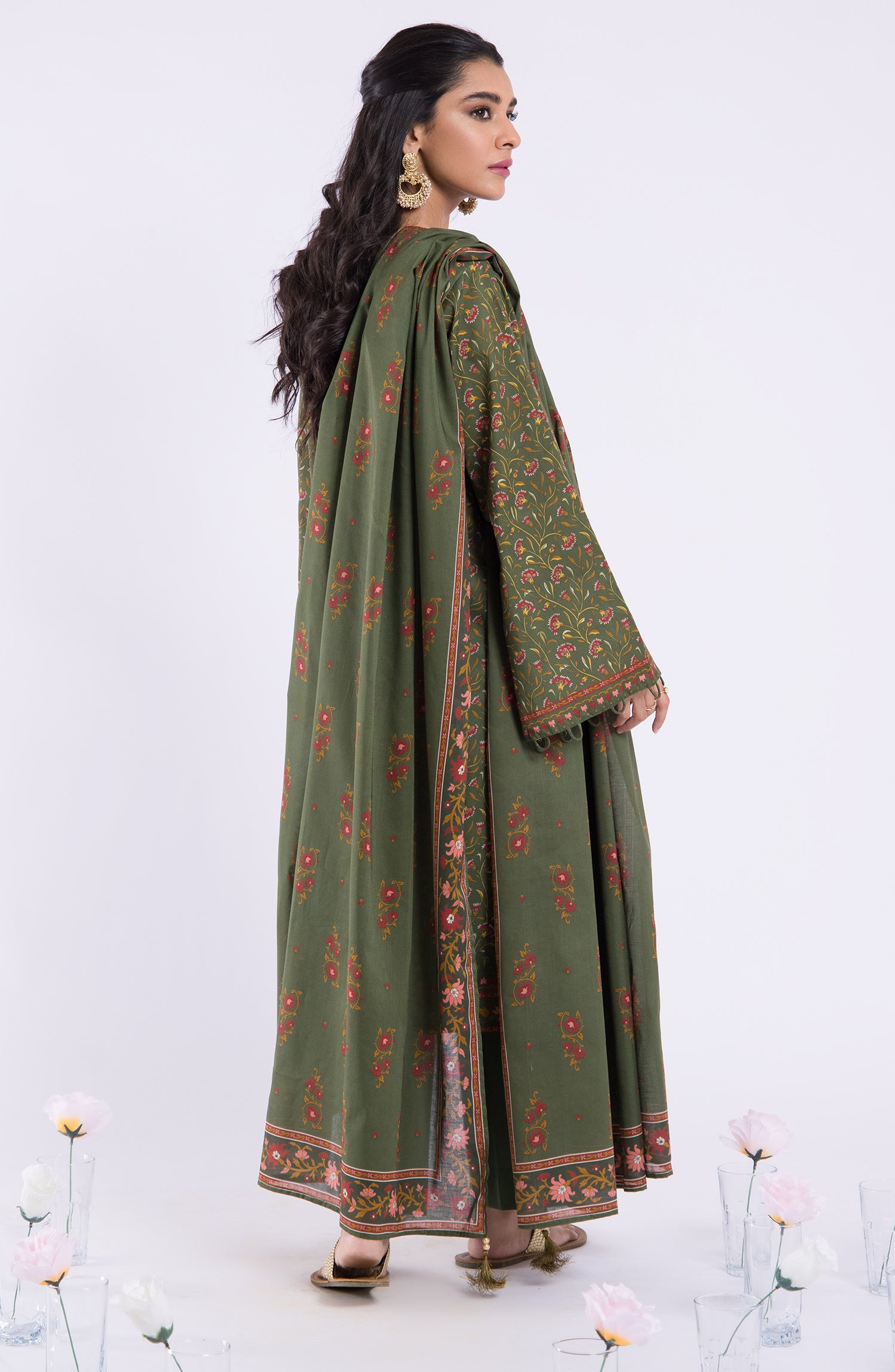 OTL-22-103/U GREEN LAWN  UNSTITCHED SHIRT DUPATTA PANTS