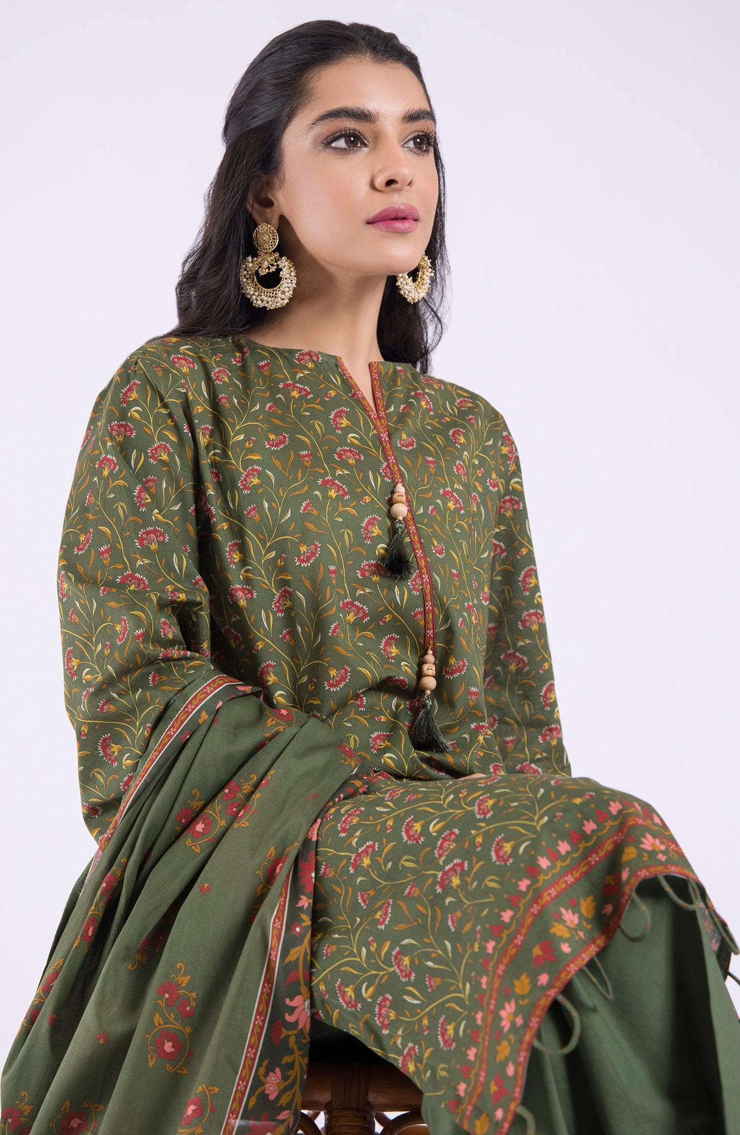 OTL-22-103/U GREEN LAWN  UNSTITCHED SHIRT DUPATTA PANTS