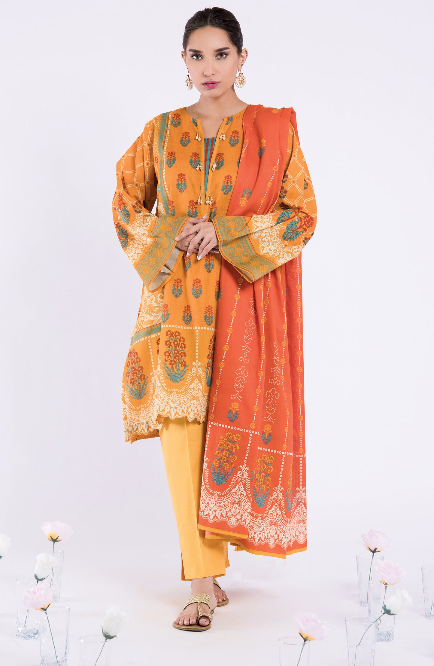 OTL-22-040/S CHROME LAWN  READY TO WEAR SHIRT DUPATTA PANTS