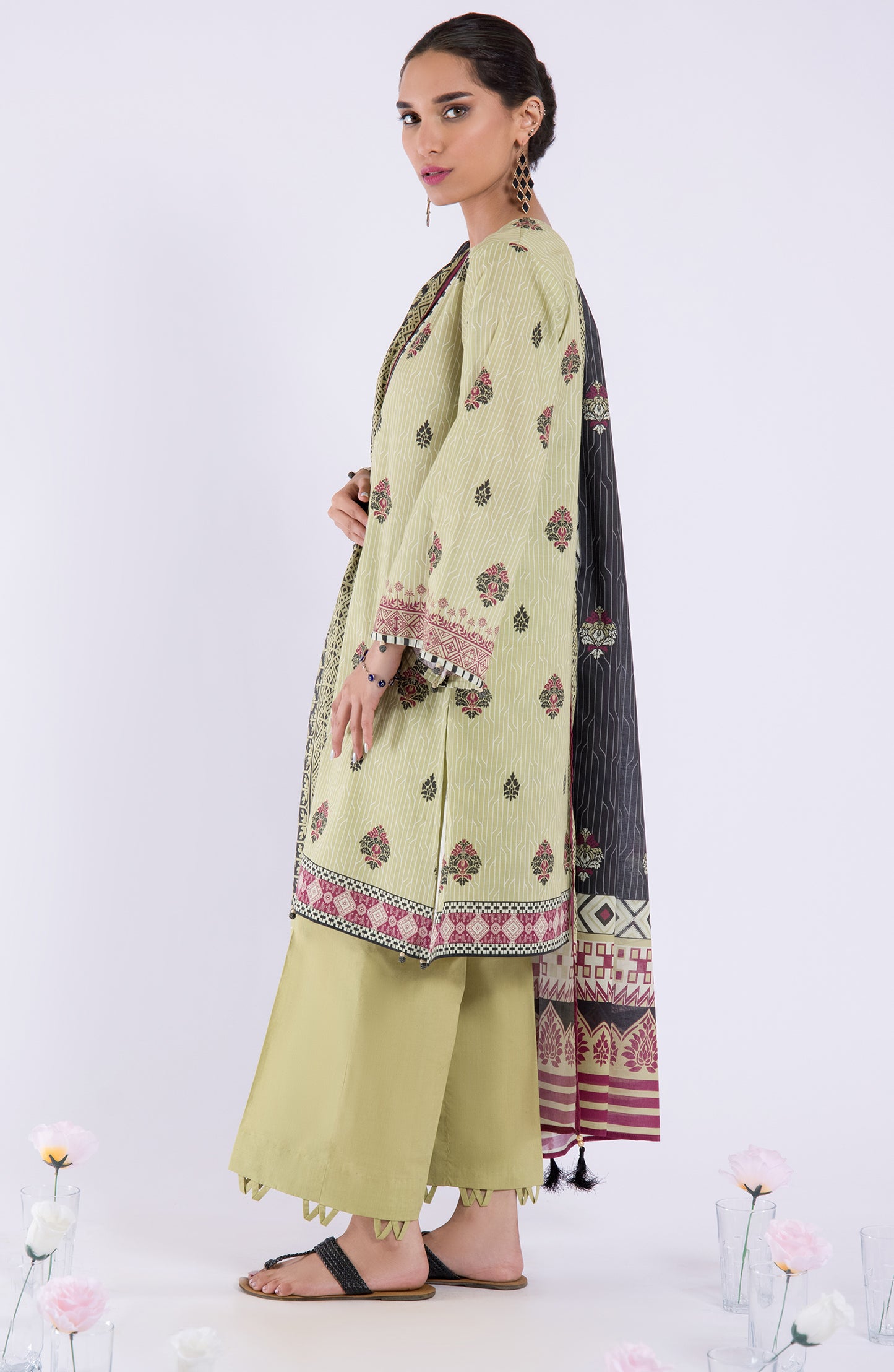 OTL-22-090/S BEIGE LAWN  READY TO WEAR SHIRT DUPATTA PANTS