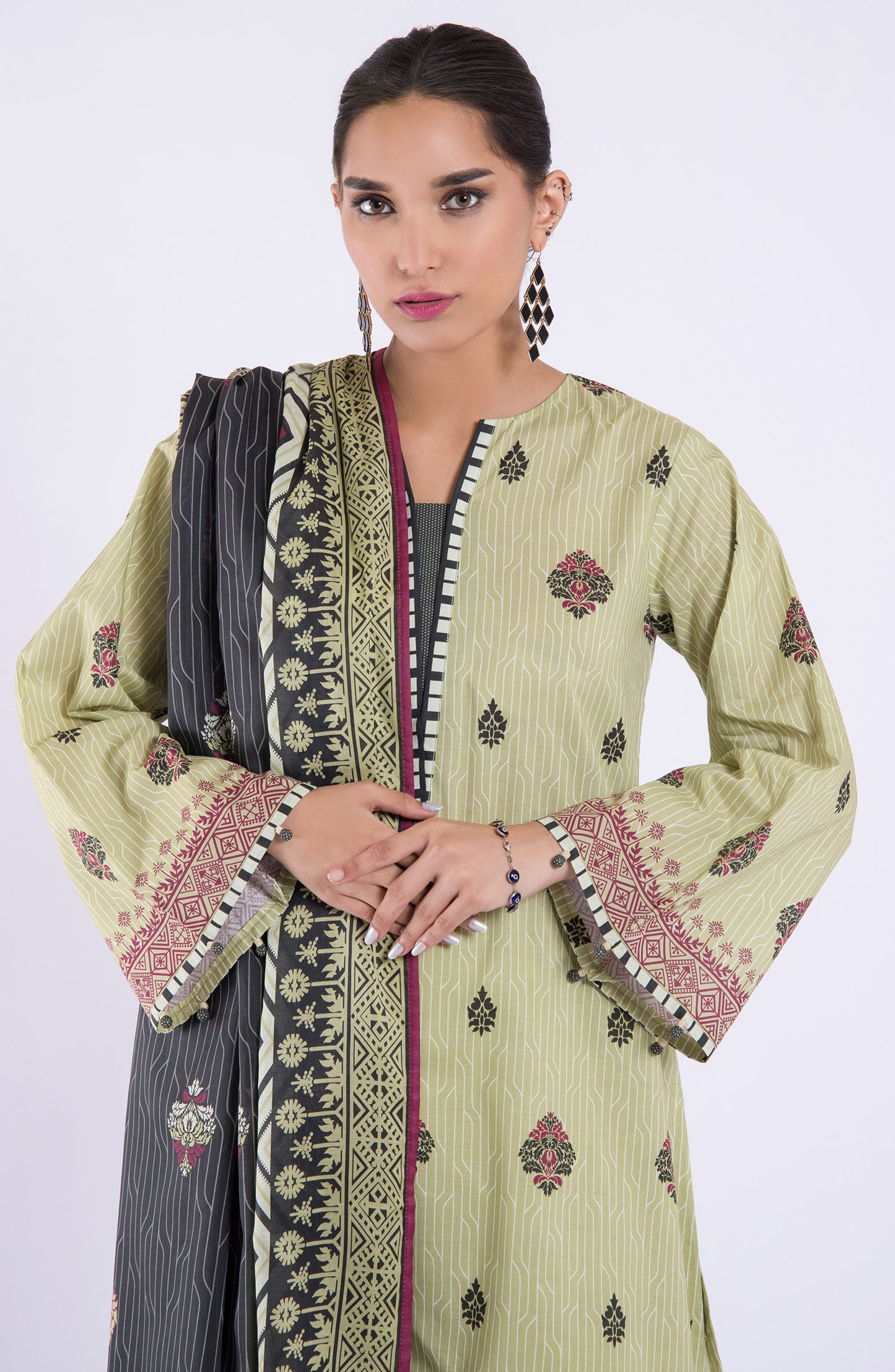 OTL-22-090/S BEIGE LAWN  READY TO WEAR SHIRT DUPATTA PANTS