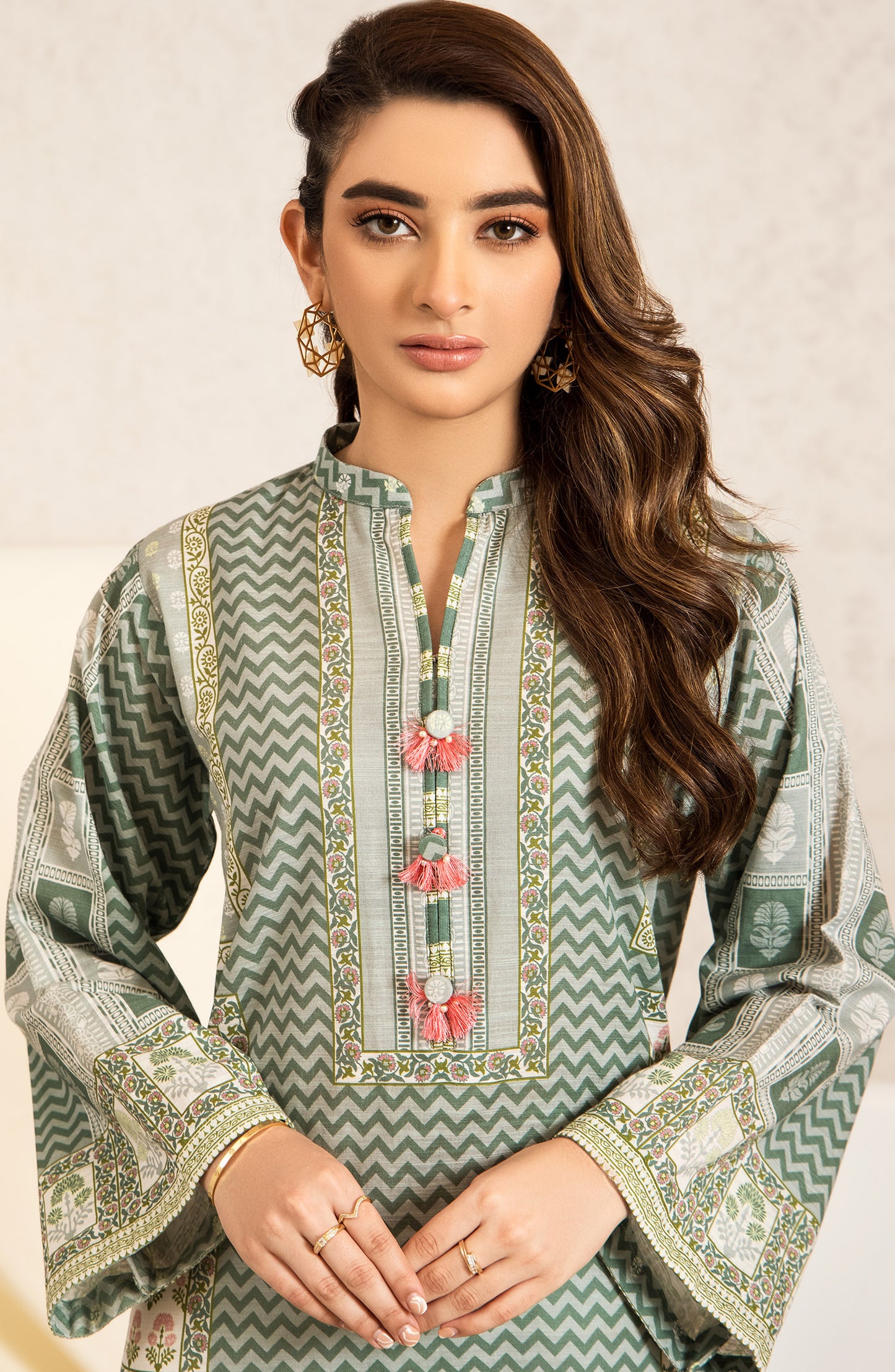 Stitched 1 Piece Printed Khaddar Shirt