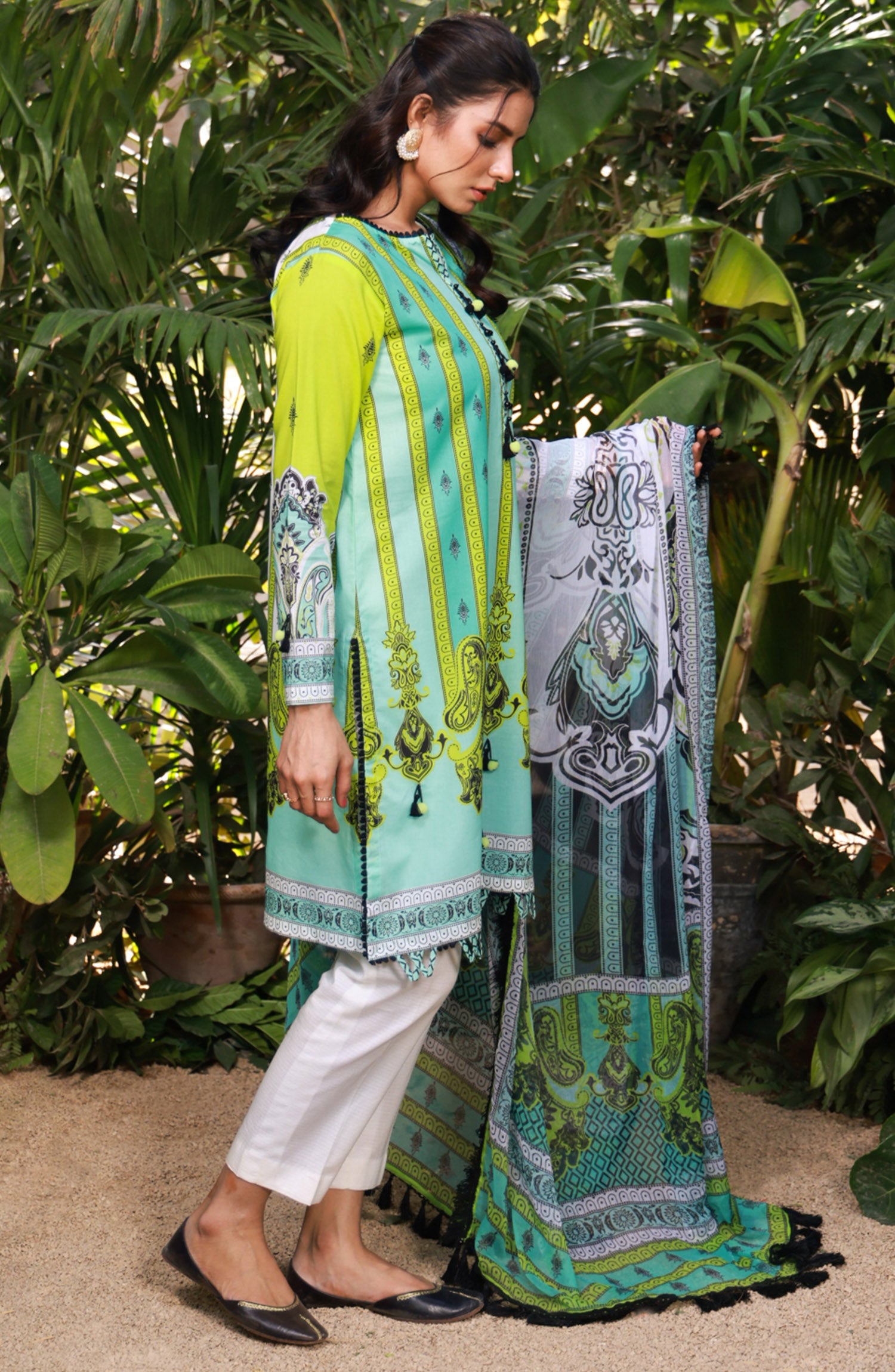 NRDS-21-402/U SKY BLUE LAWN  UNSTITCHED SHIRT DUPATTA