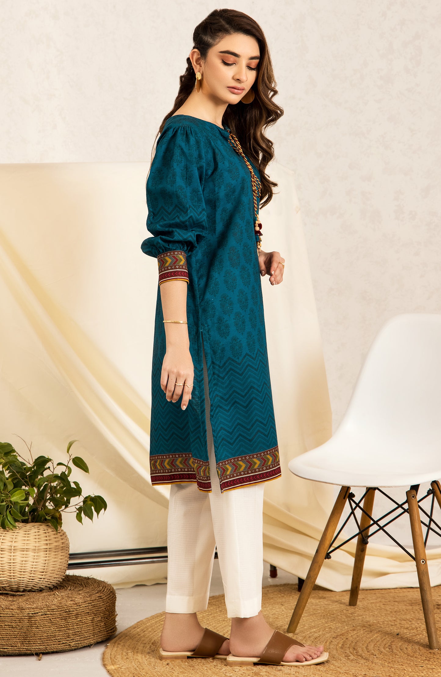 Stitched 1 Piece Printed Khaddar Shirt