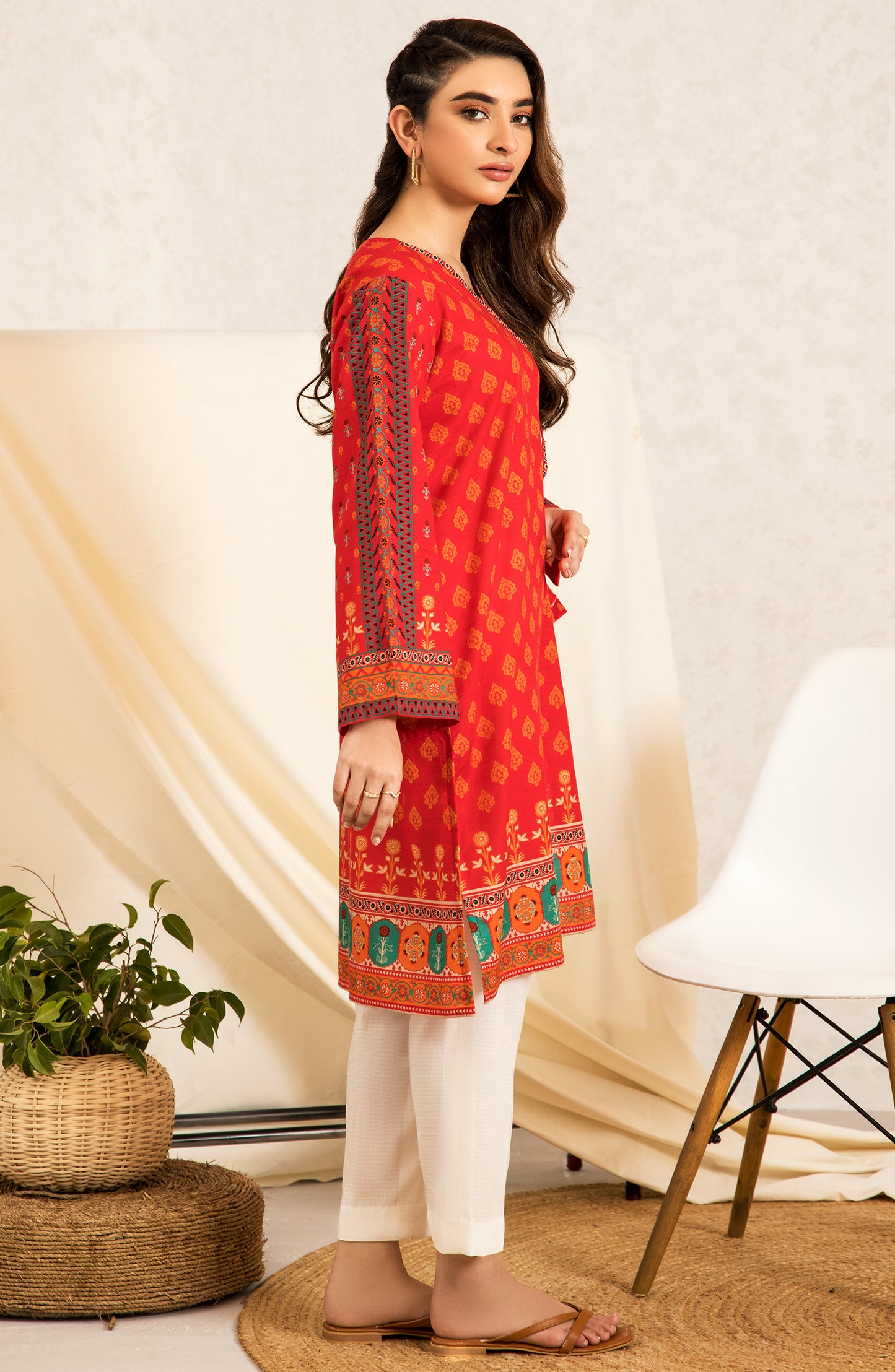 Stitched 1 Piece Printed Khaddar Shirt