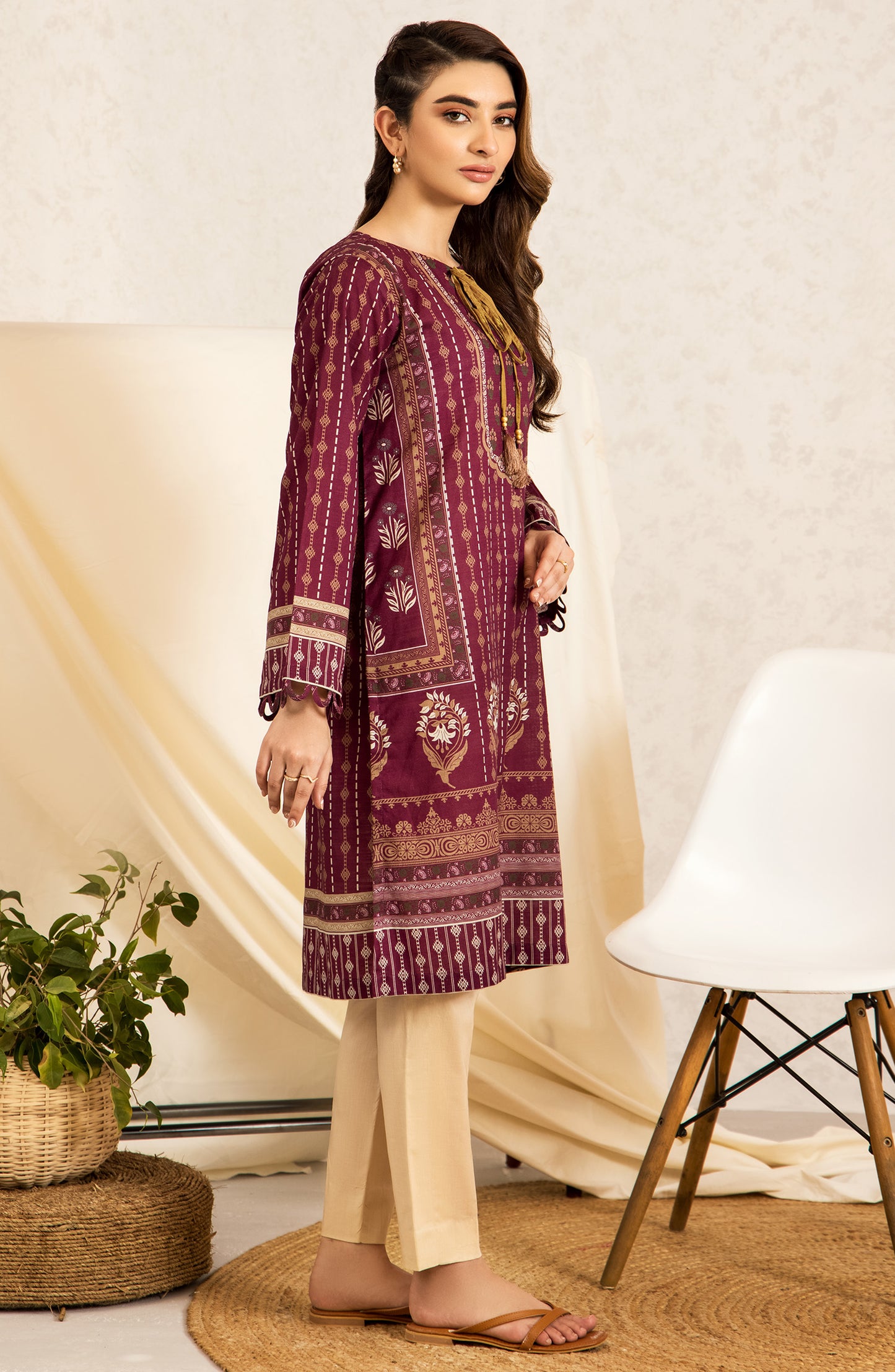 Stitched 1 Piece Printed Khaddar Shirt