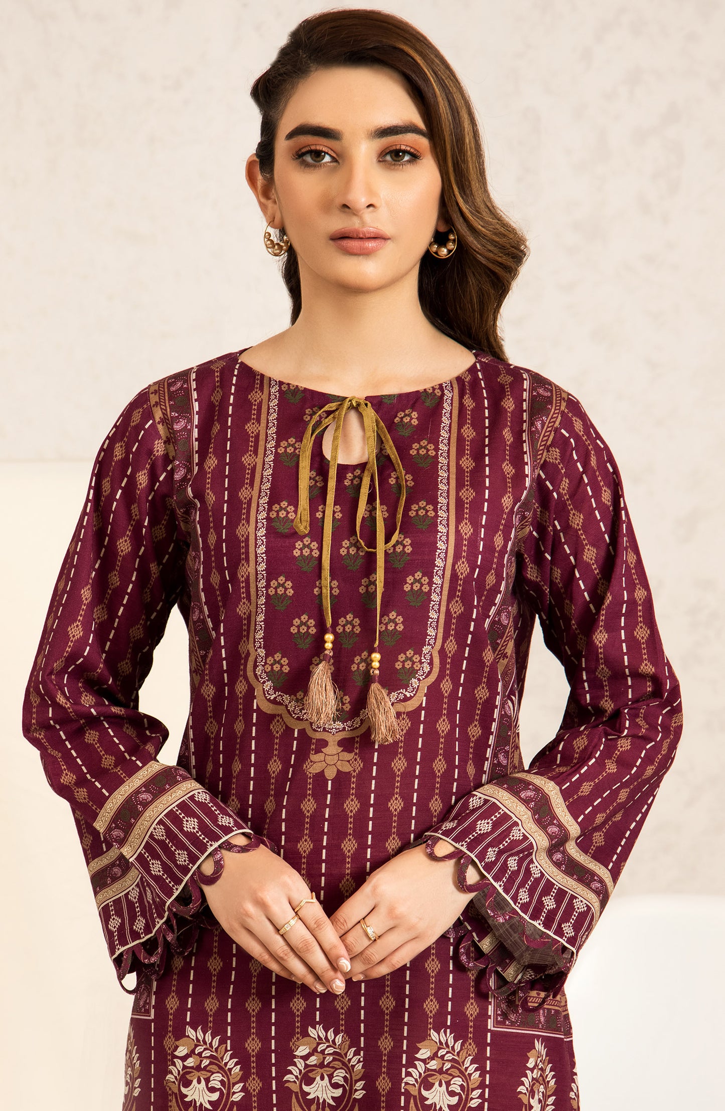 Stitched 1 Piece Printed Khaddar Shirt