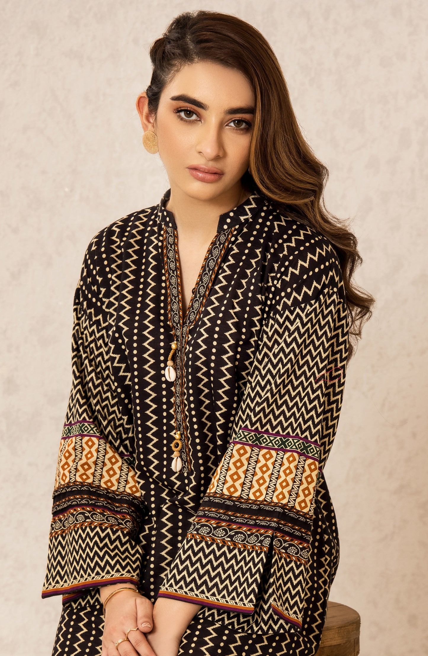 Stitched 1 Piece Printed Khaddar Shirt