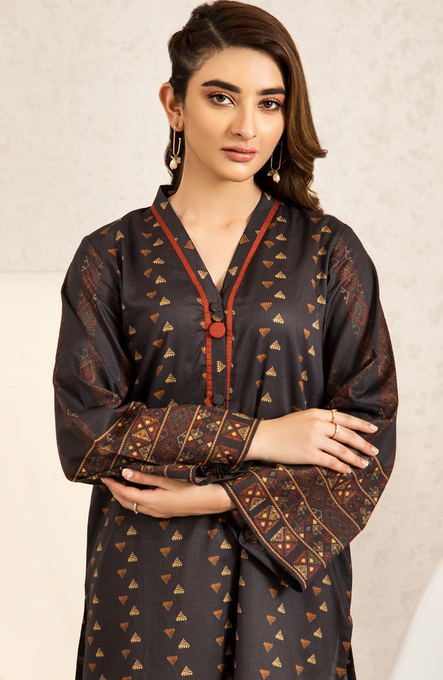 nrd-421-s-black 1 Piece Printed Lawn Shirt 