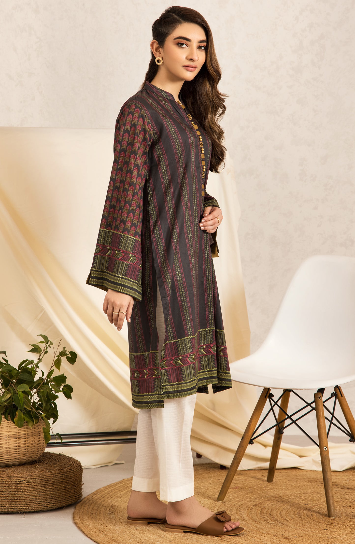 nrd-423-s-grey 1 Piece stiched Printed Lawn kurti