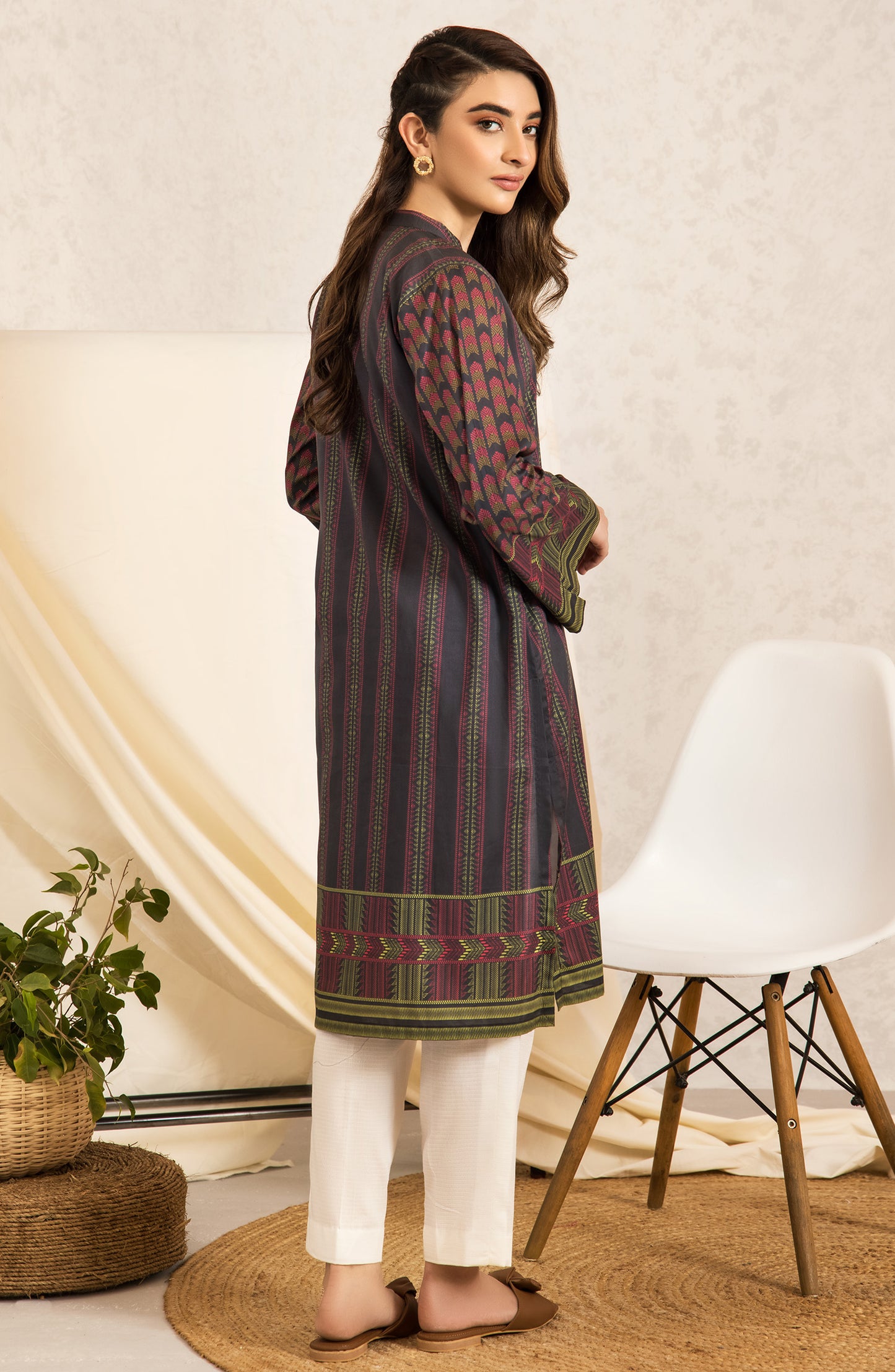 nrd-423-s-grey 1 Piece stiched Printed Lawn kurti