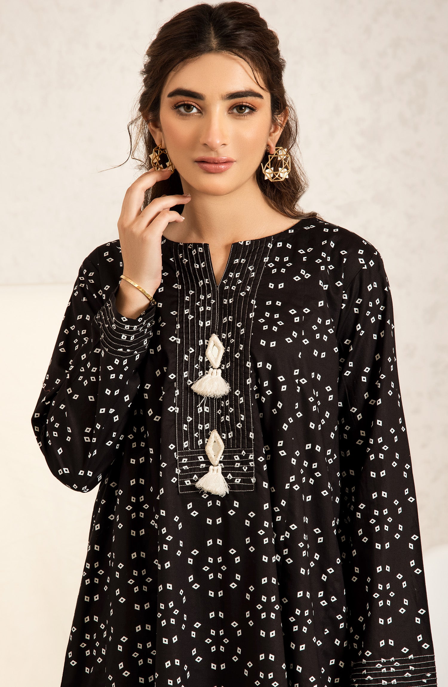 nrhc-107-s-black 1 Piece Paste Printed Lawn Shirt 