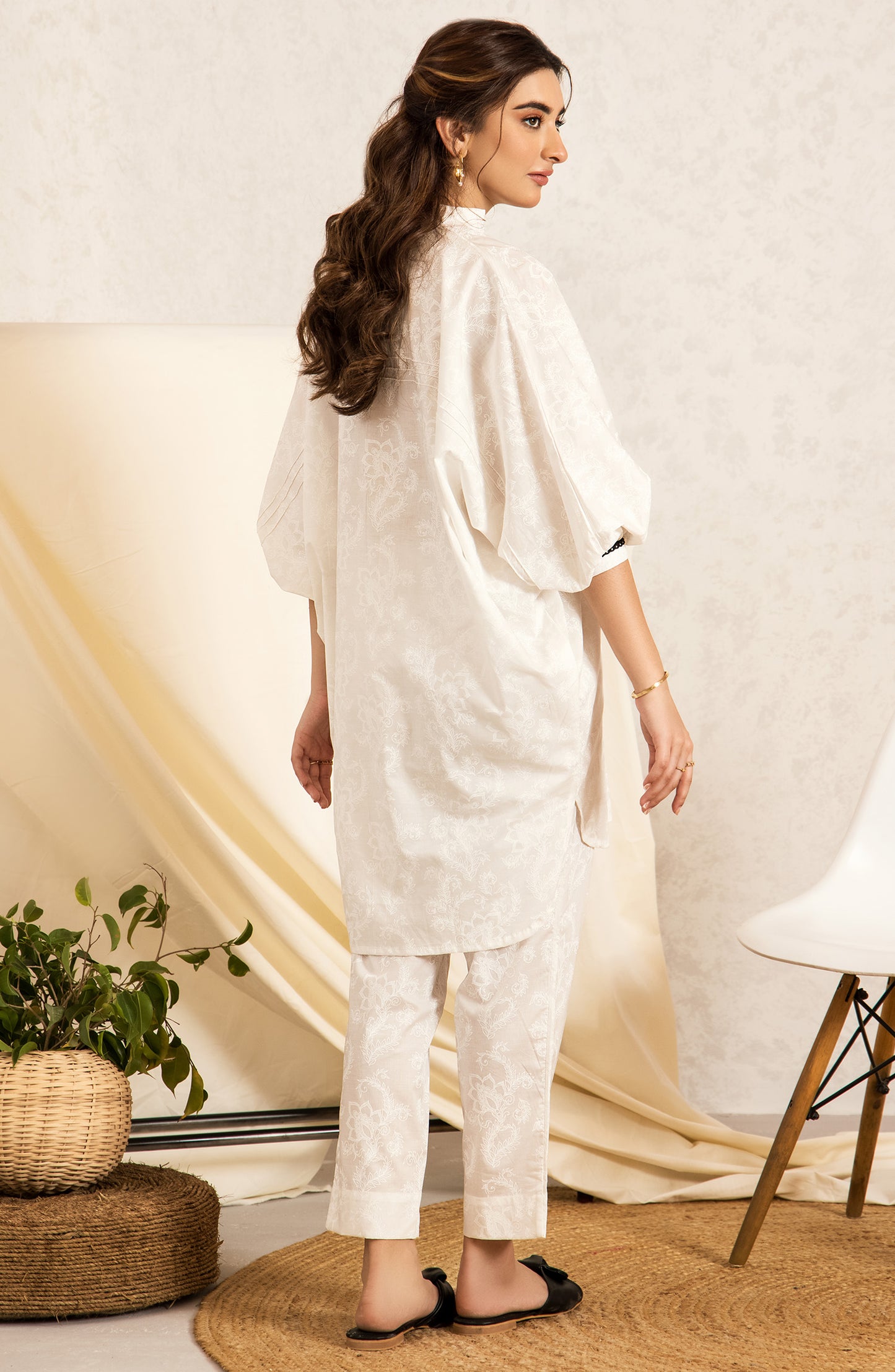 nrc-52-s-white 1 Piece Paste Printed Lawn Shirt 