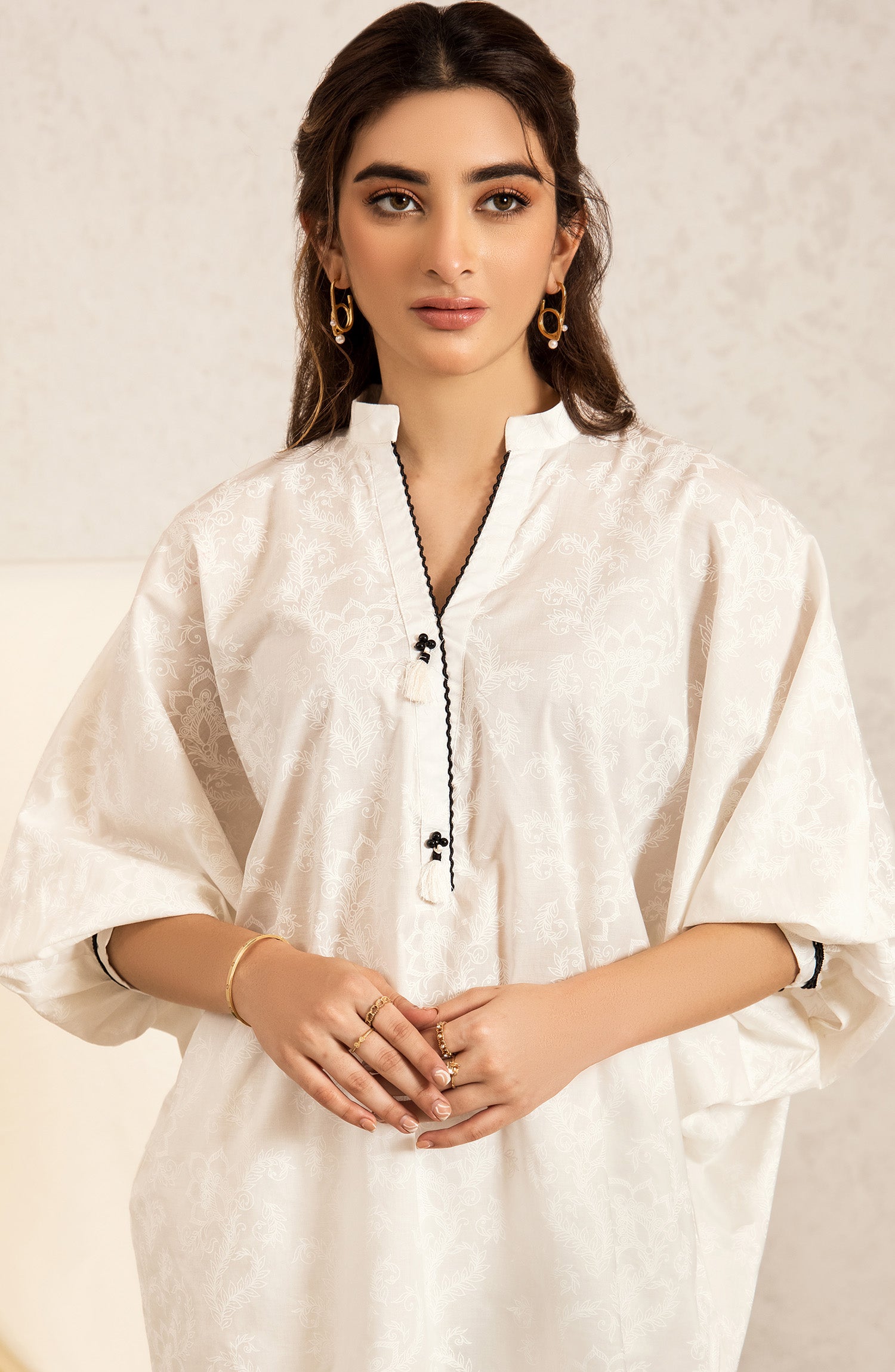 nrc-52-s-white 1 Piece Paste Printed Lawn Shirt 