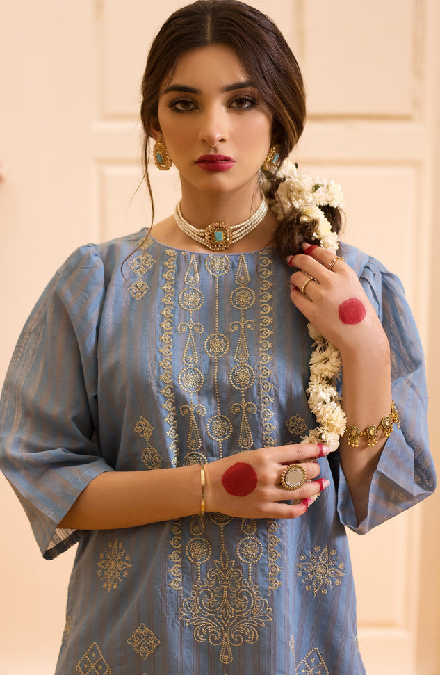 OTL-22-004/U RED LAWN  UNSTITCHED SHIRT DUPATTA PANTS