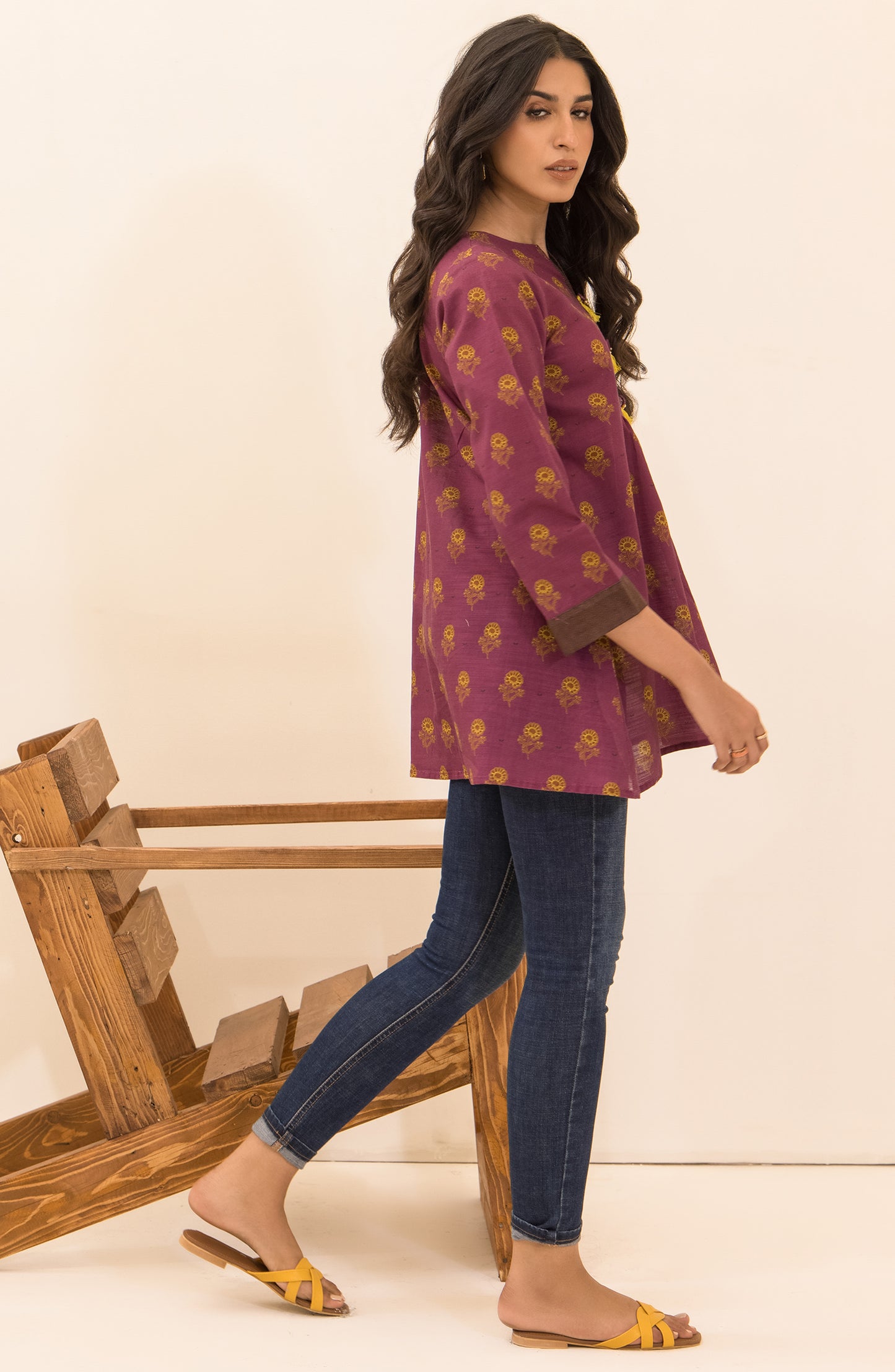 Stitched 1 Piece Printed Khaddar Shirt