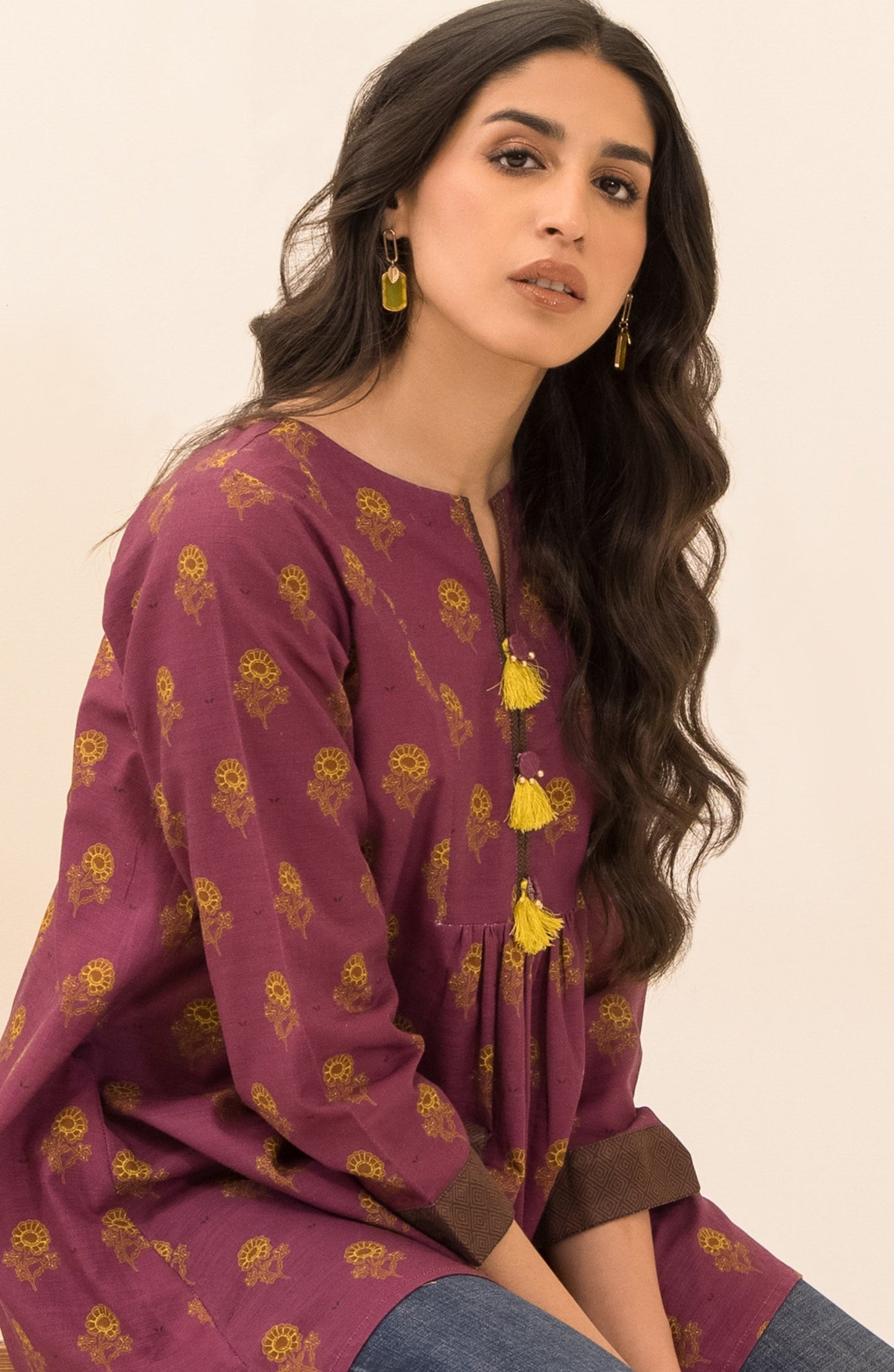 NRDO-058/S MAROON KHADDAR SCSHIRT READY TO WEAR SHIRT