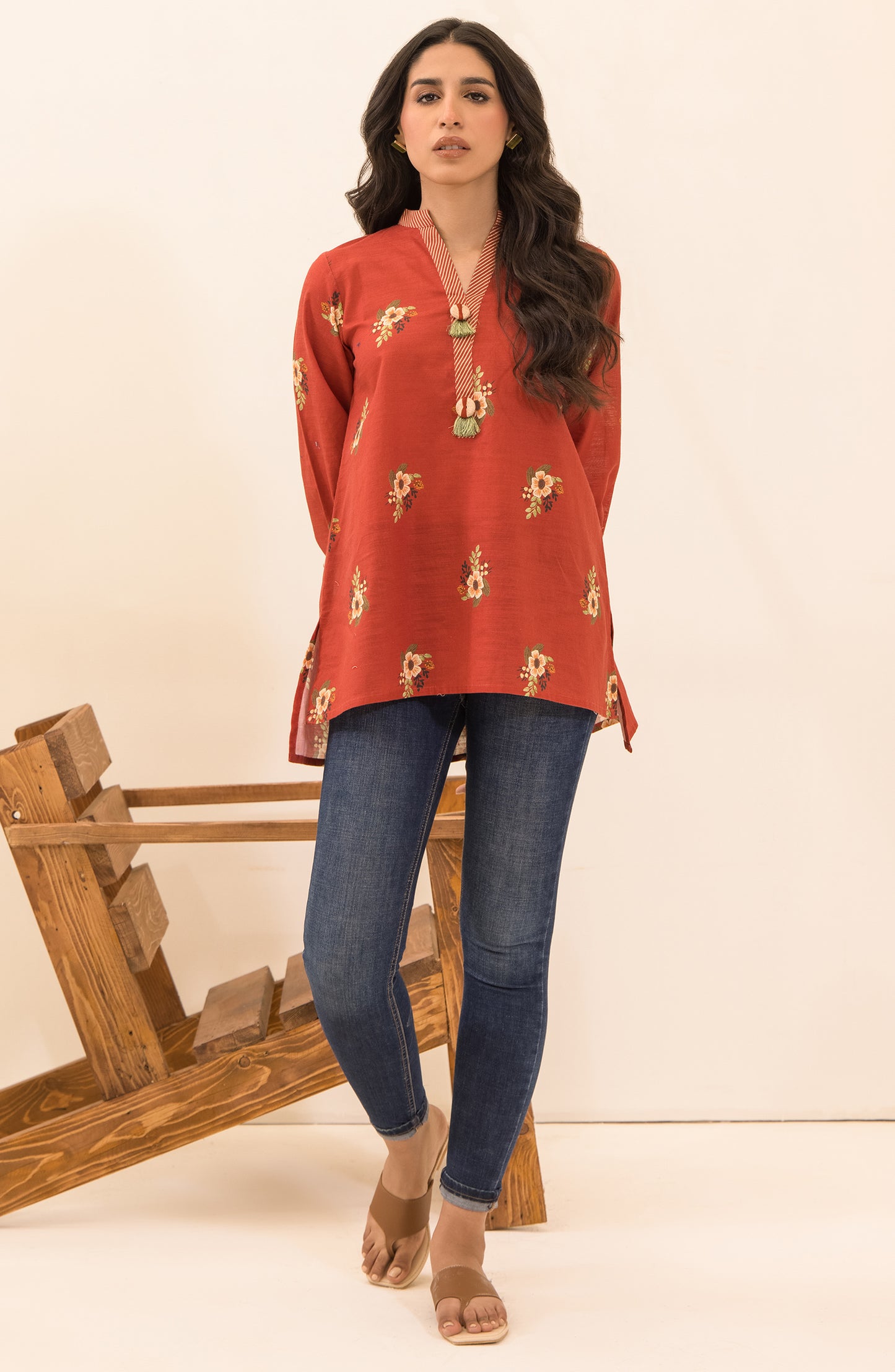 Stitched 1 Piece Printed Khaddar Shirt