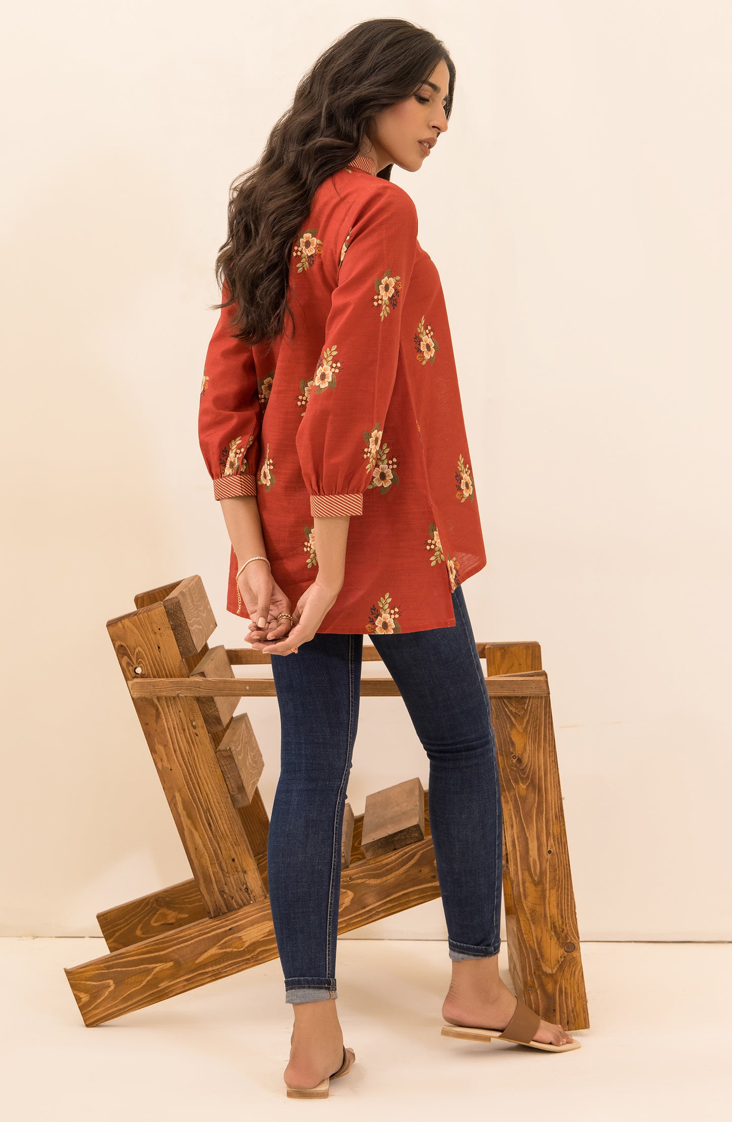 Stitched 1 Piece Printed Khaddar Shirt