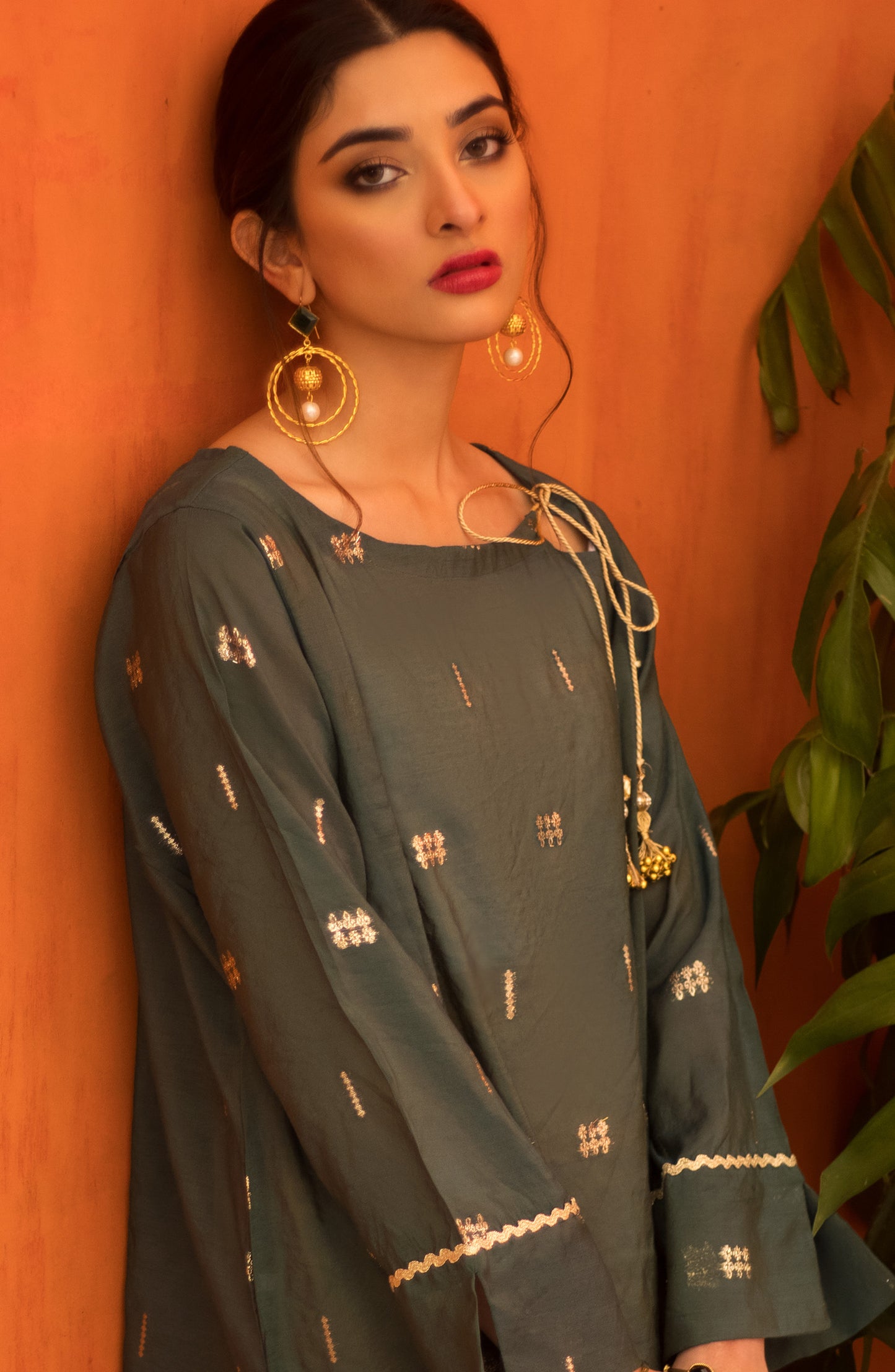 Stitched 1 Piece Embroidered Jacquard Shirt