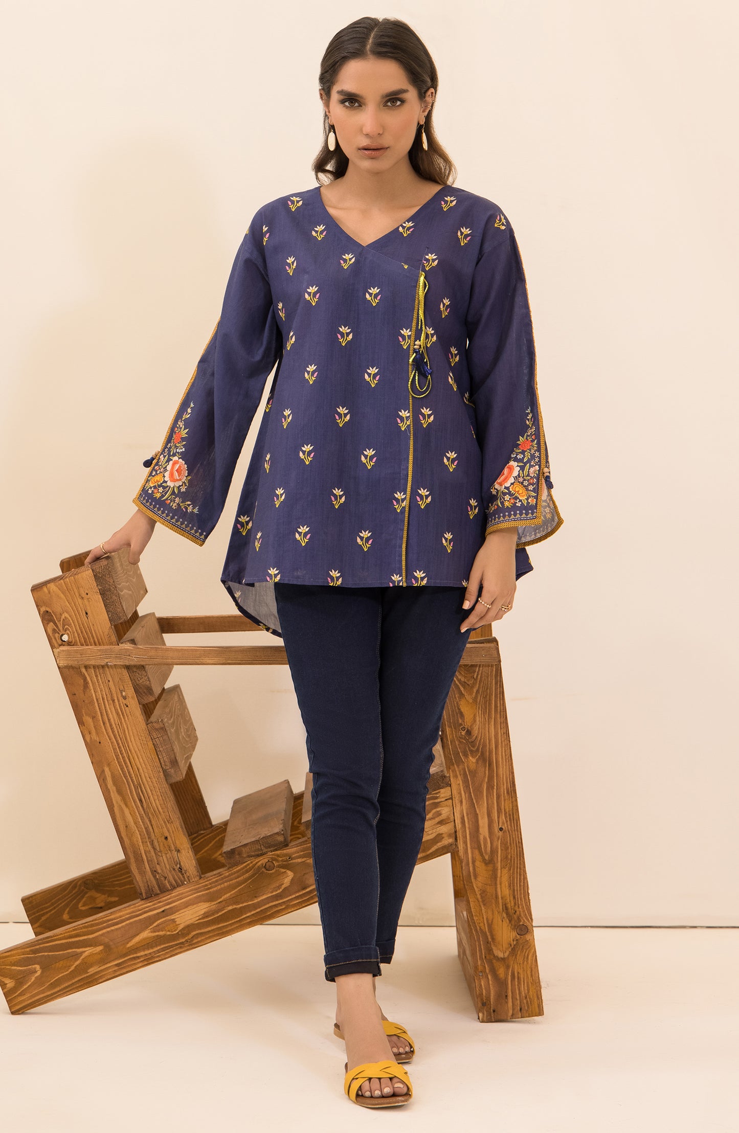 NRD-514/S BLUE KHADDAR SCSHIRT READY TO WEAR SHIRT