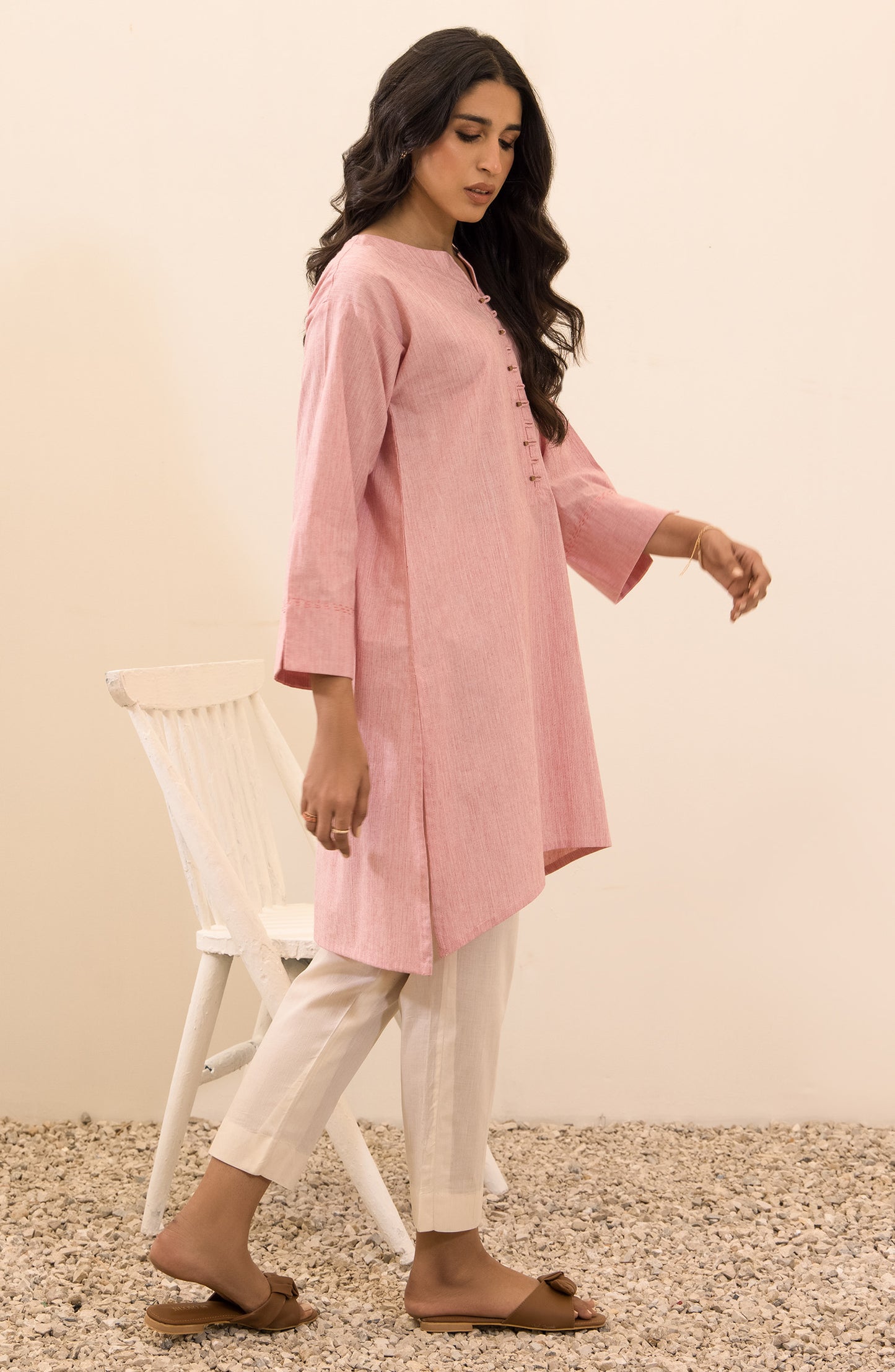 NRC-59/S PINK SLUB KHADDAR SCSHIRT READY TO WEAR SHIRT