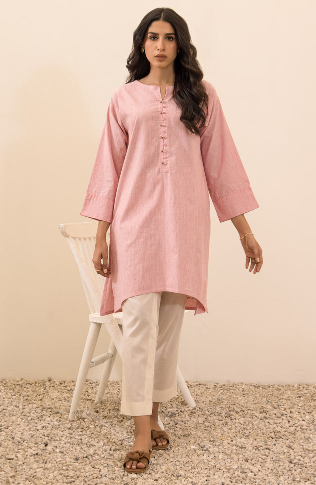 Stitched 1 Piece Plain Slub Khaddar Shirt