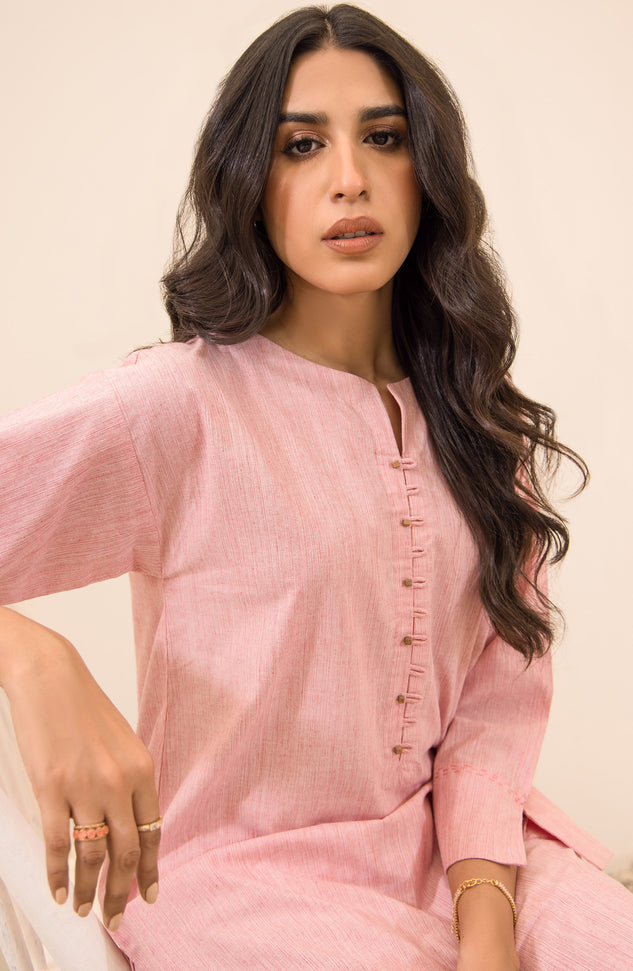 Stitched 1 Piece Plain Slub Khaddar Shirt