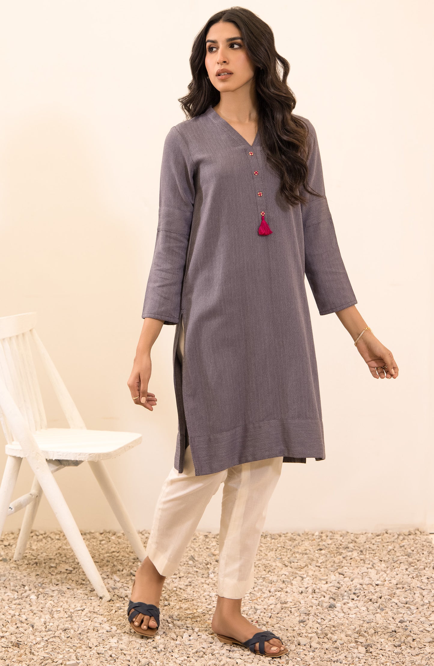 Stitched 1 Piece Plain Linen Dobby Shirt