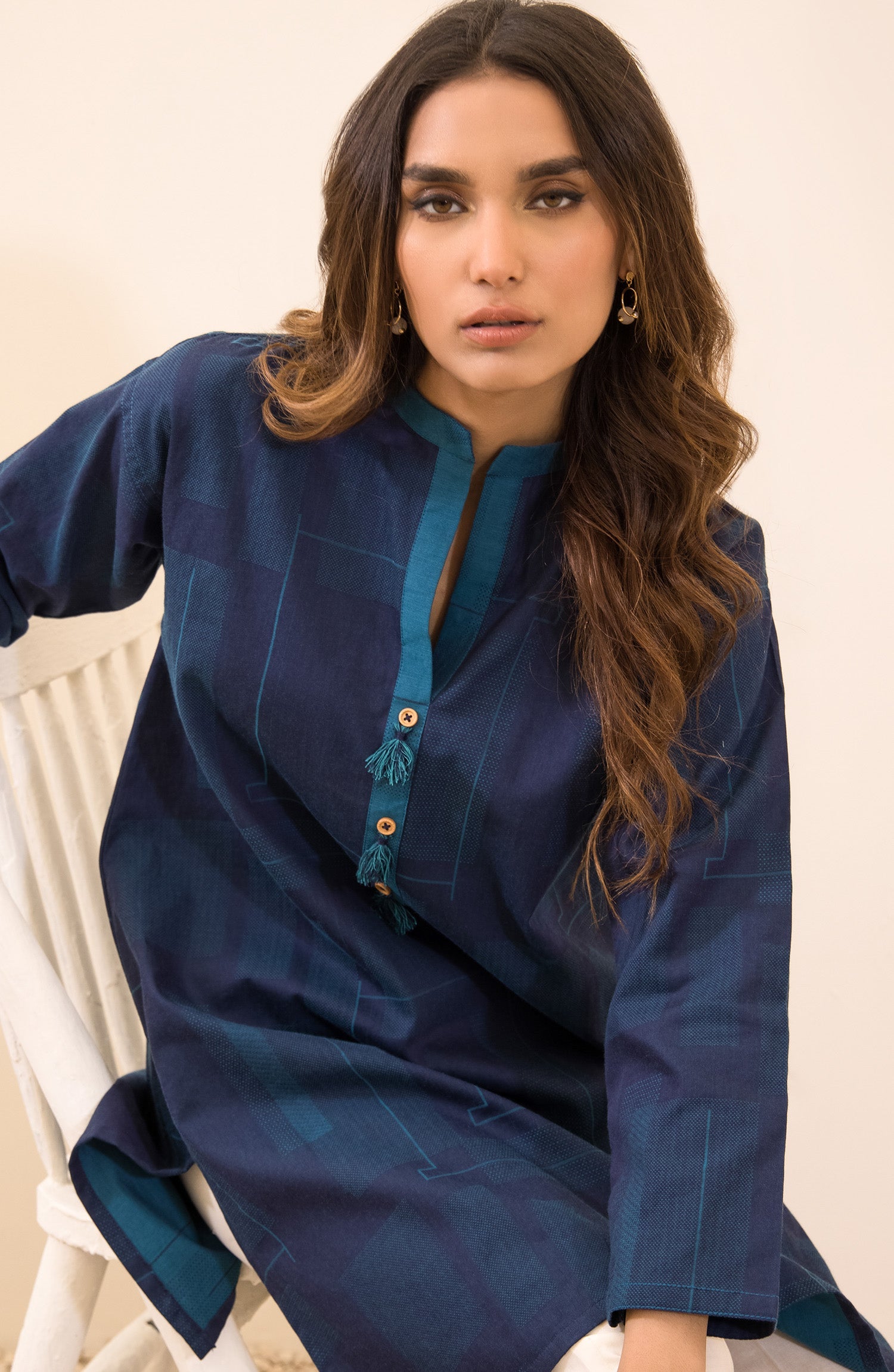 NRC-58/S BLUE DOUBLE SIDED HEAVY COTTON SCSHIRT READY TO WEAR SHIRT